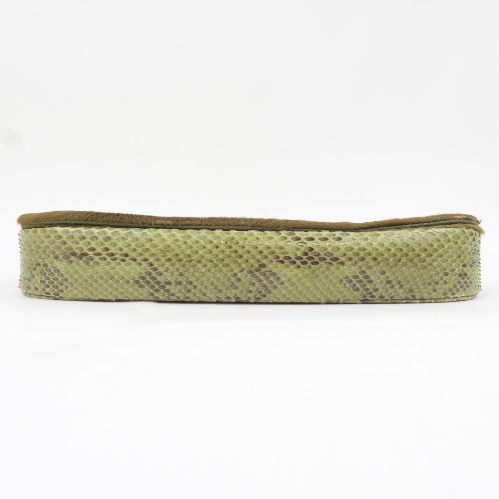 Christian Dior Maris Pearl Calf hair Patent Shoulder Bag Khaki