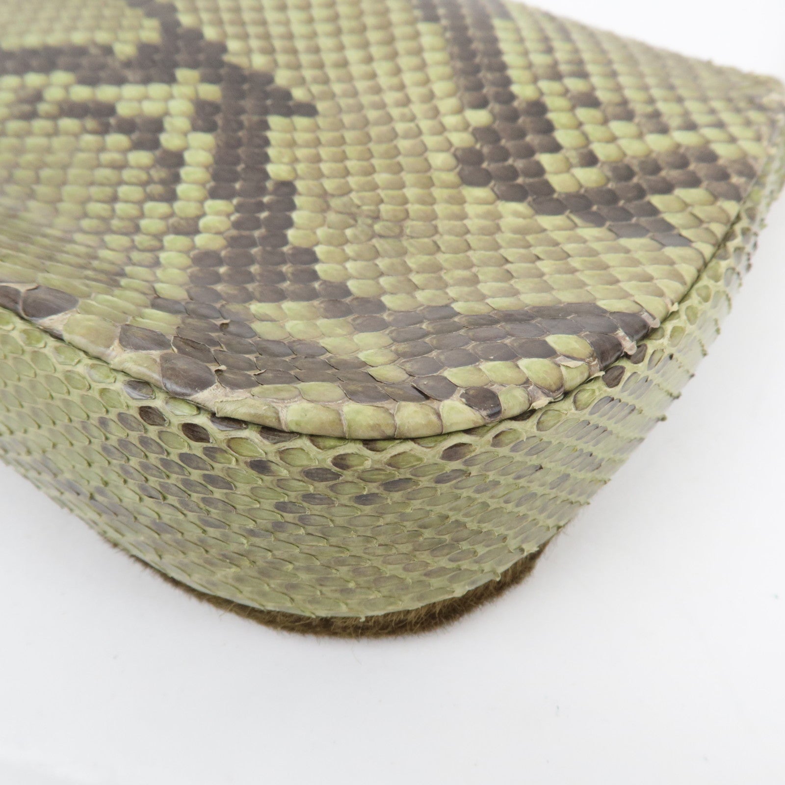 Christian Dior Maris Pearl Calf hair Patent Shoulder Bag Khaki
