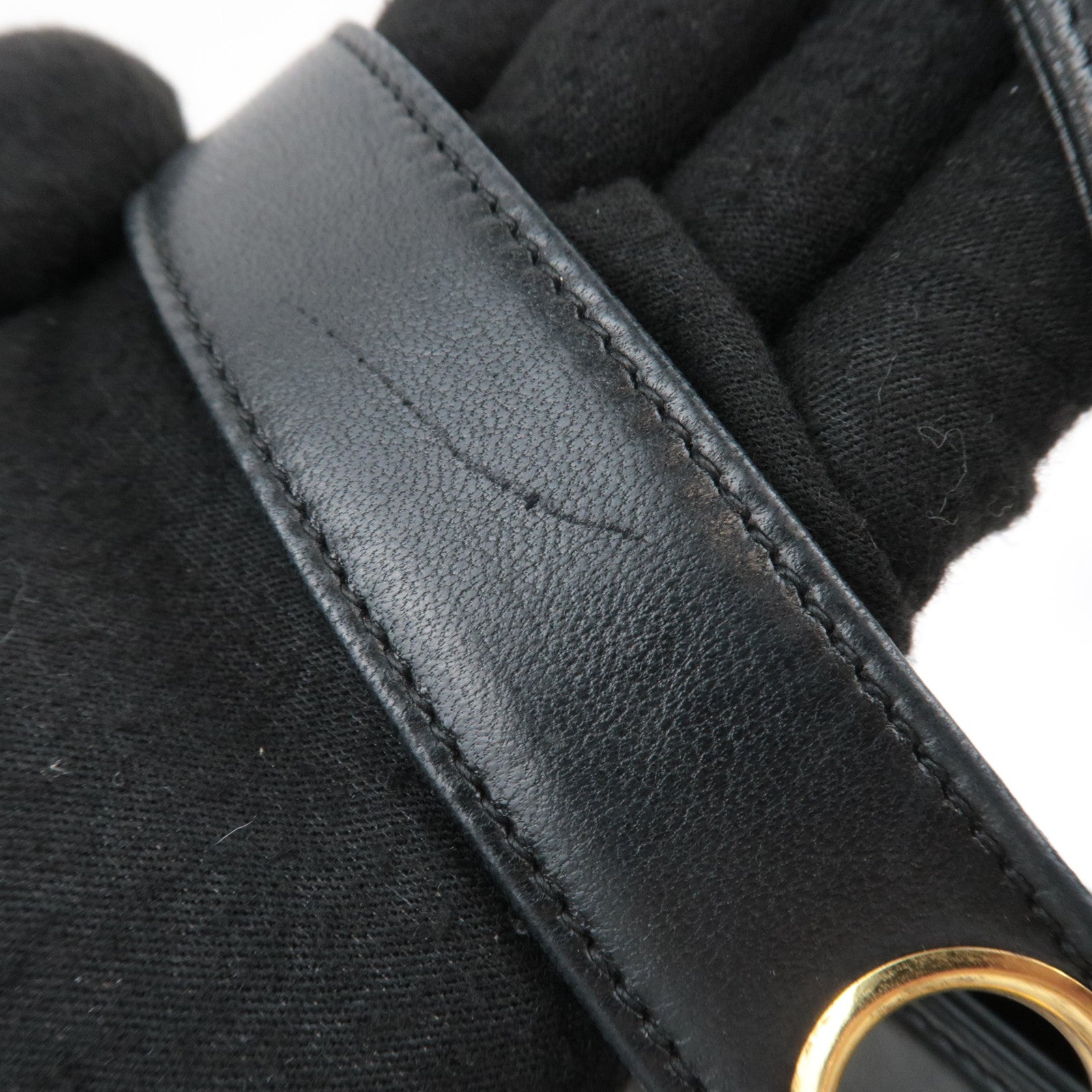 CHANEL Big Coco Mark Chain Tote Bag Lambskin Black Gold HDW