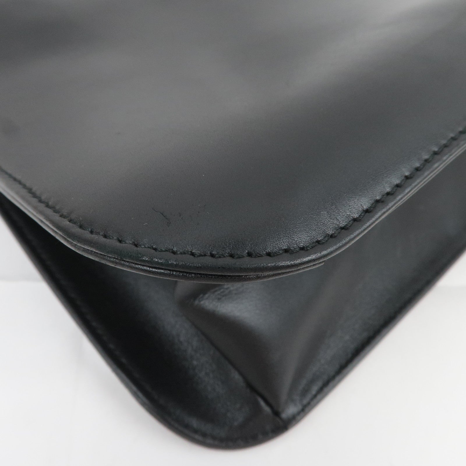 GUCCI Leather Shoulder Bag Black 001.3167