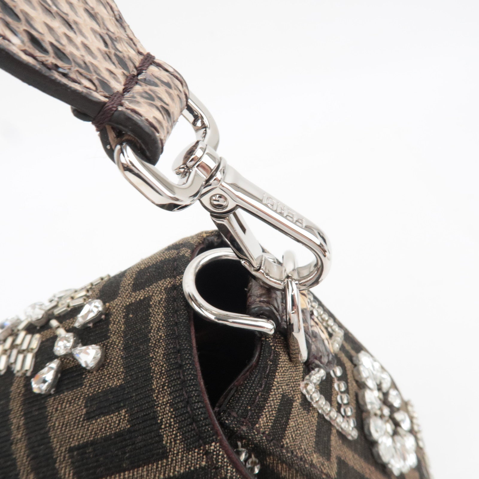 FENDI Zucca Bijou Mamma Baguette Shoulder Bag 8BR600