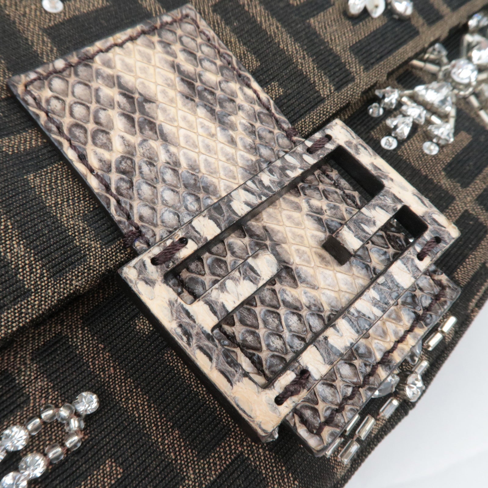 FENDI Zucca Bijou Mamma Baguette Shoulder Bag 8BR600