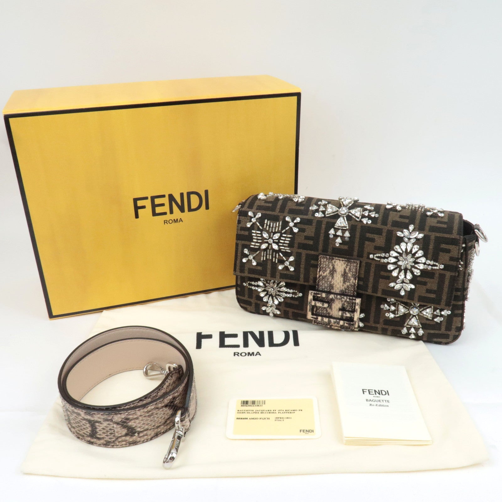 FENDI Zucca Bijou Mamma Baguette Shoulder Bag 8BR600