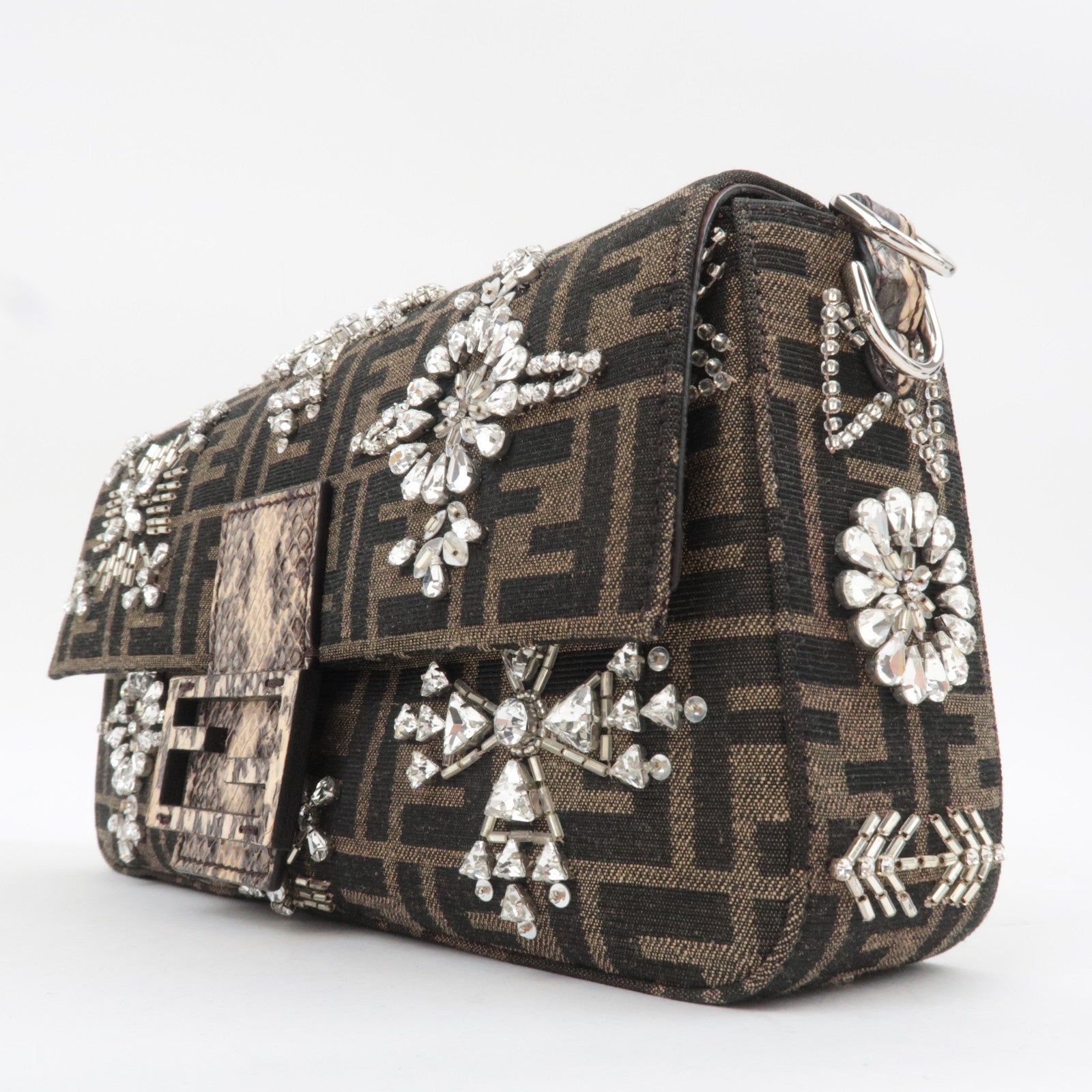 FENDI Zucca Bijou Mamma Baguette Shoulder Bag 8BR600