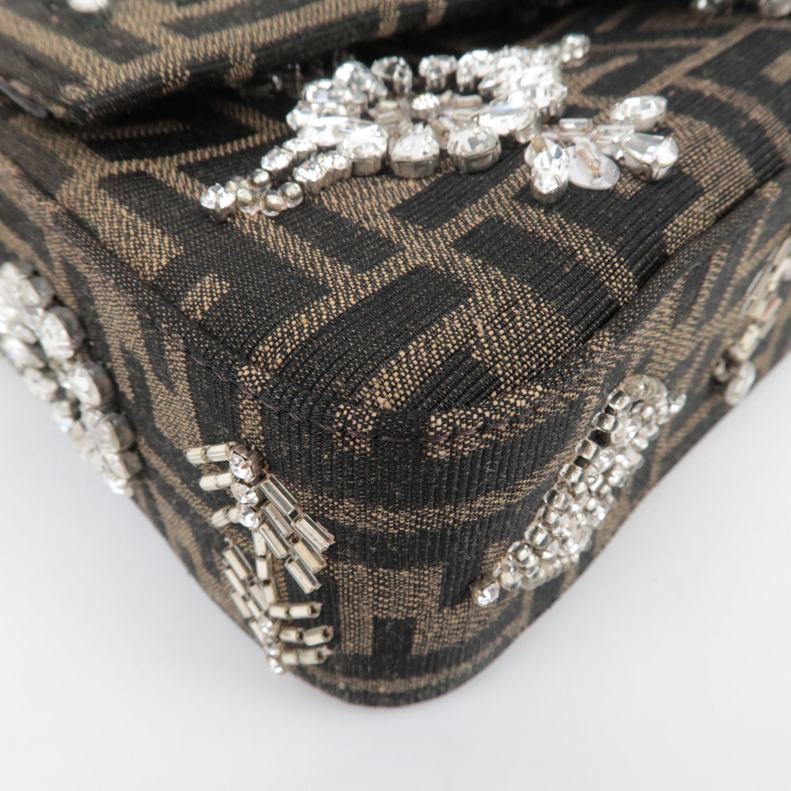 FENDI Zucca Bijou Mamma Baguette Shoulder Bag 8BR600
