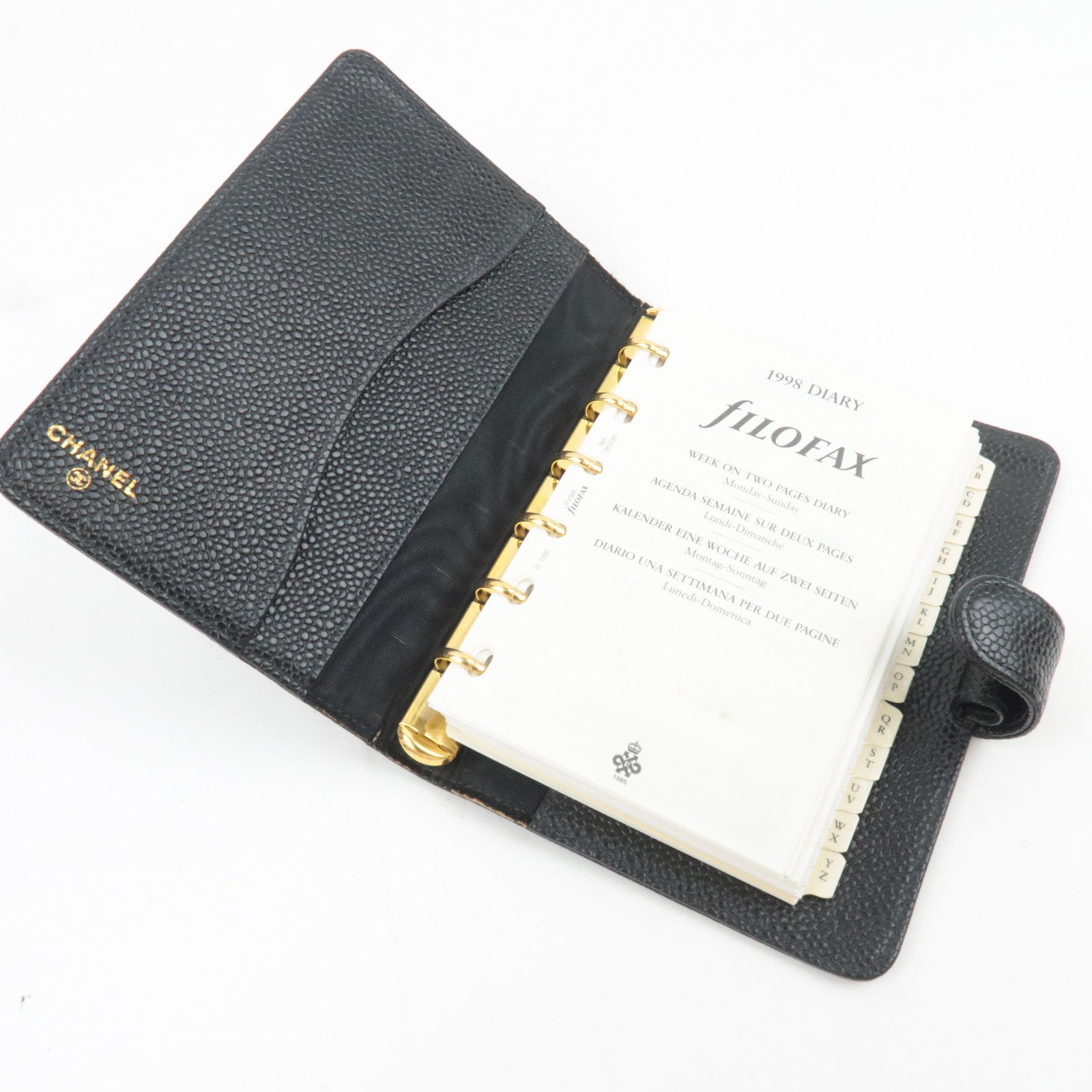 CHANEL Coco Mark Planner Cover Caviarskin Black