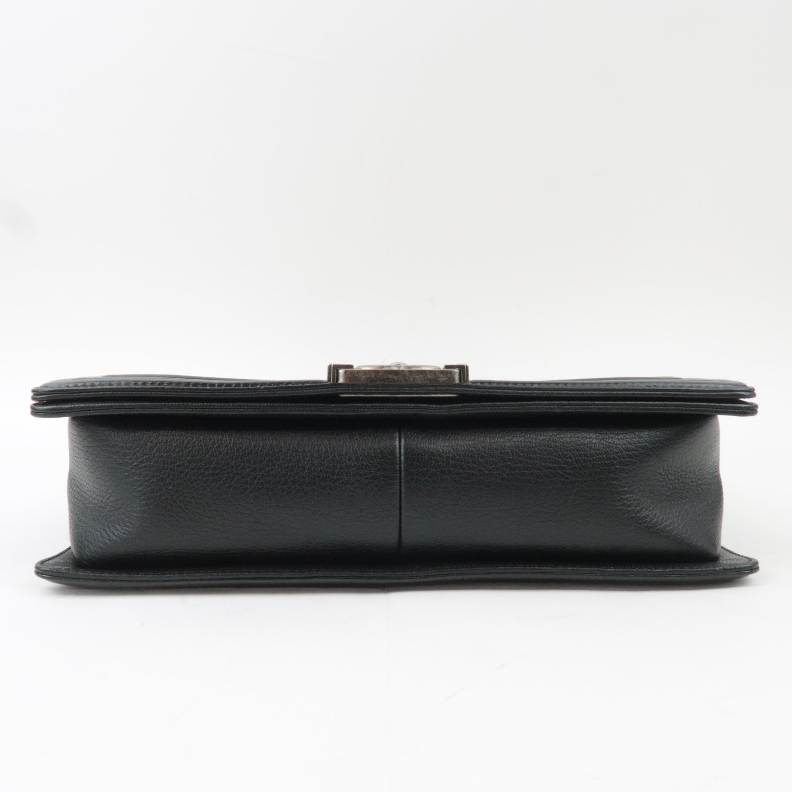 CHANEL Boy Chanel 28 Leather Chain Shoulder Bag Black Vintage Silver HDW