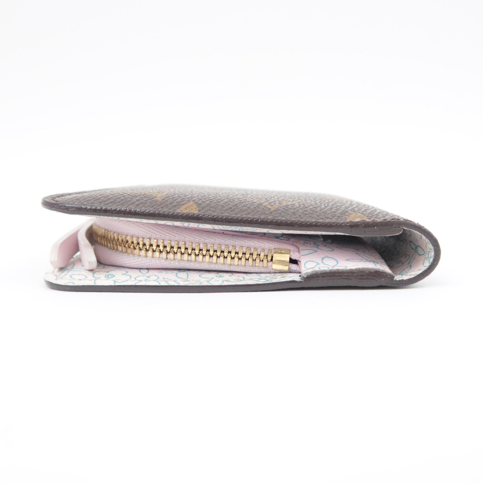 Louis Vuitton Monogram Fleuri Porte Monnaie Insolite Wallet Rose M60229