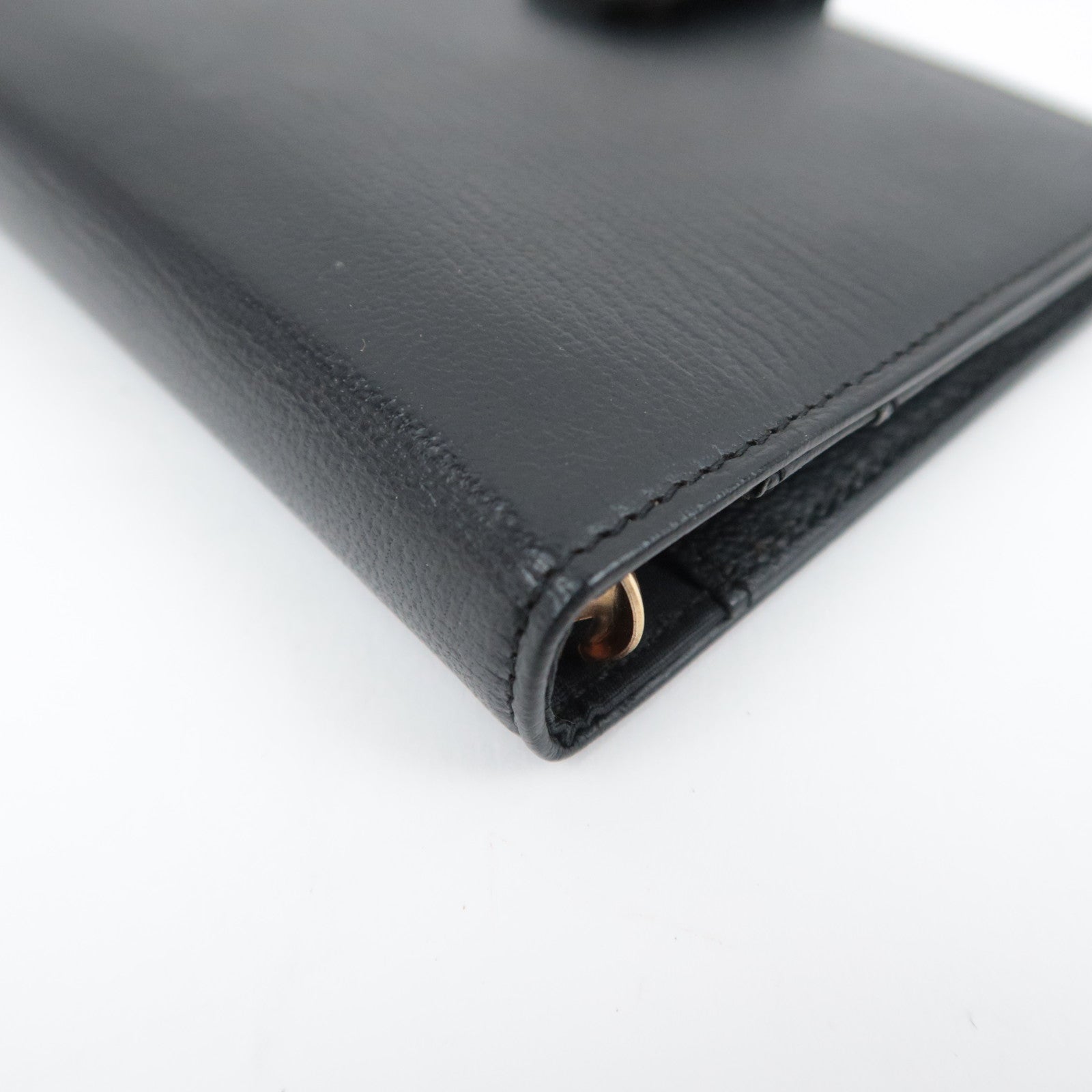 CHANEL Coco Mark Leather Planner Cover Black
