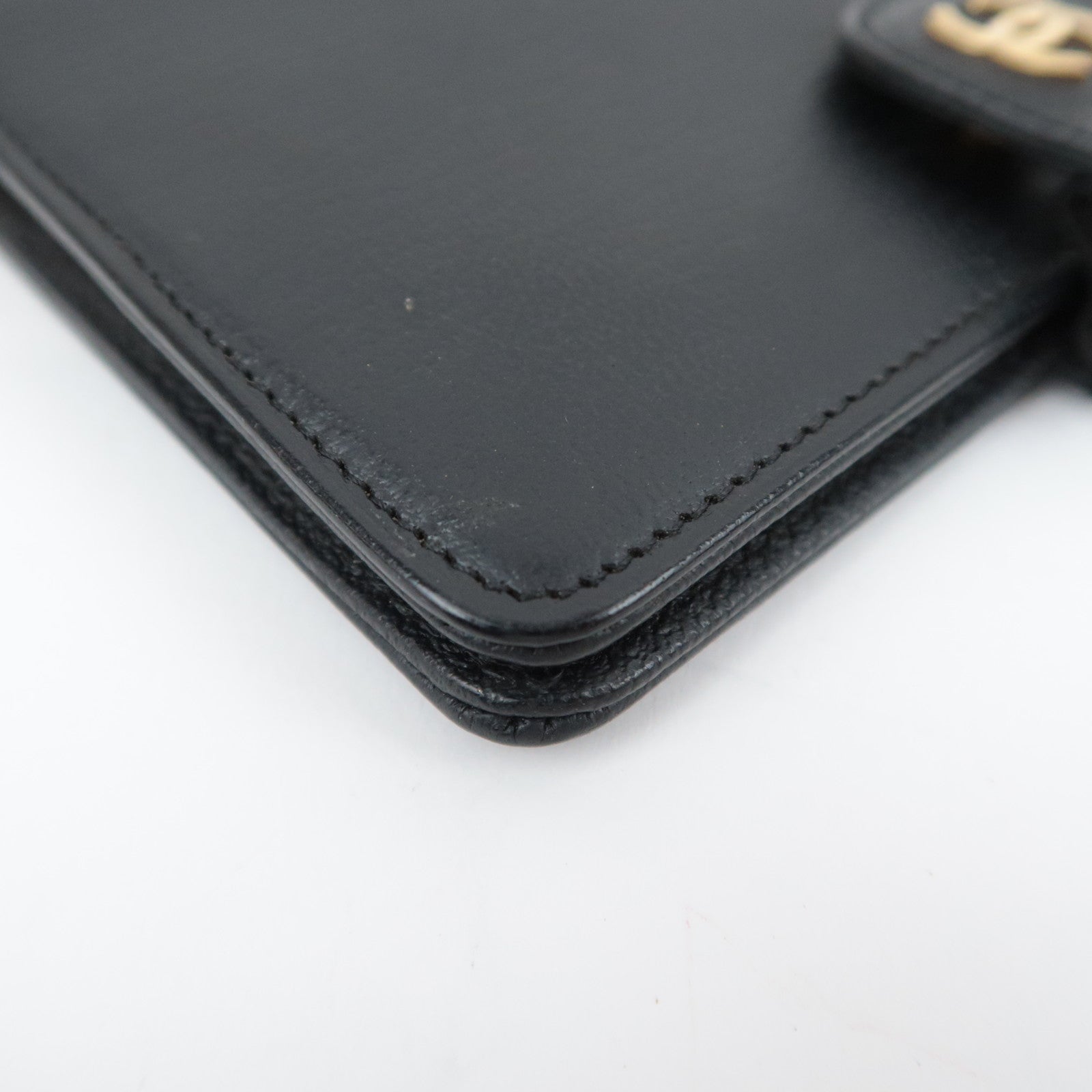 CHANEL Coco Mark Leather Planner Cover Black