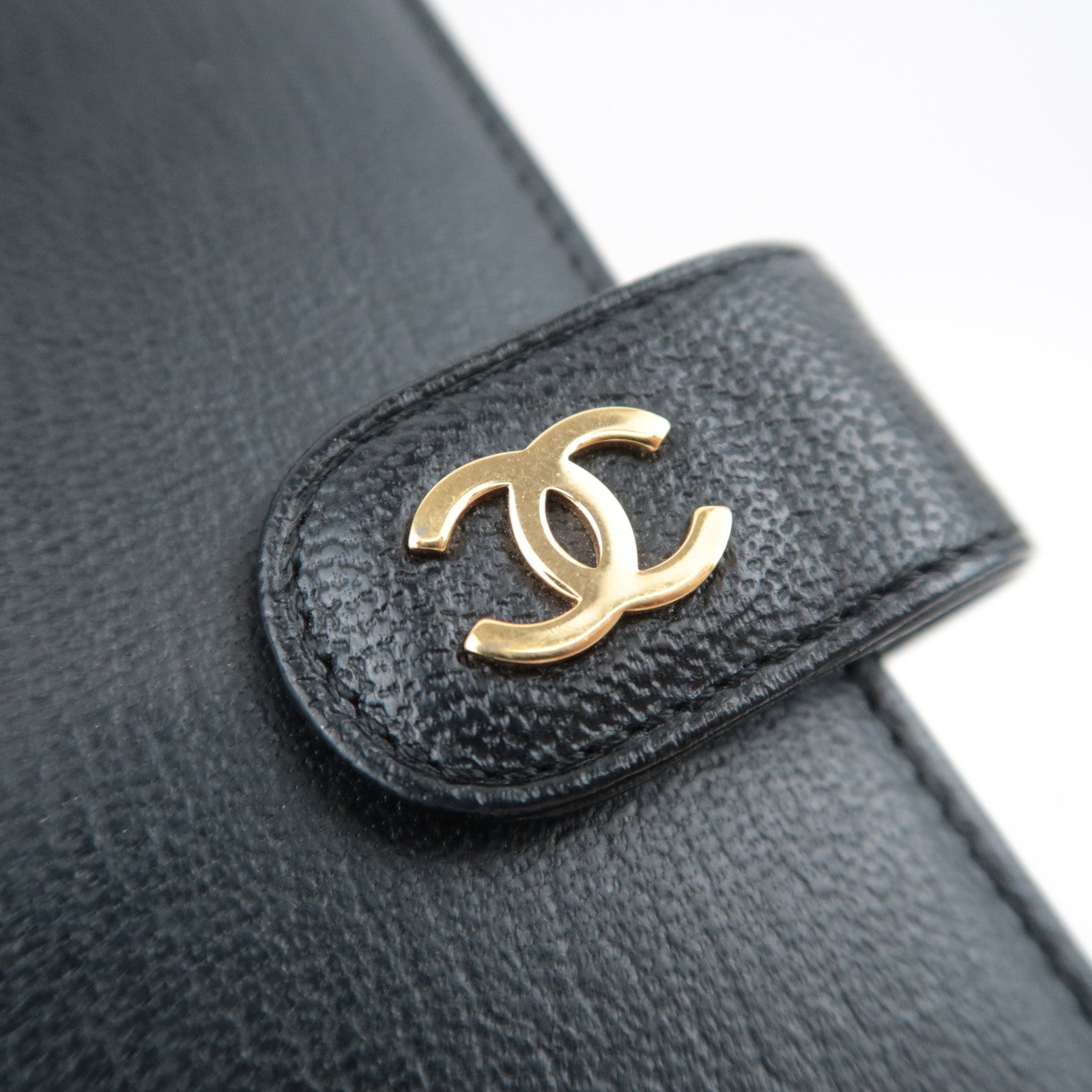 CHANEL Coco Mark Leather Planner Cover Black
