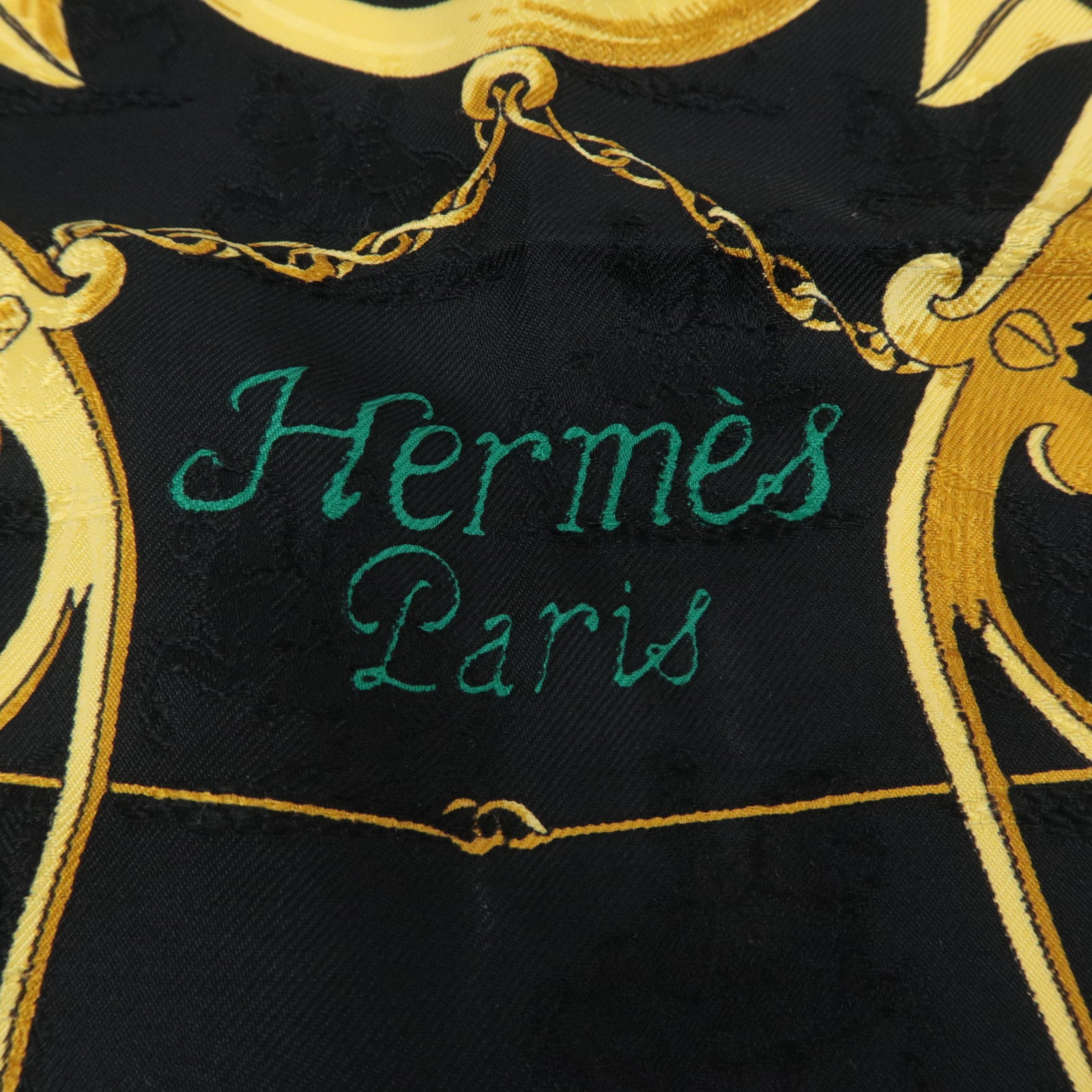 HERMES Carre 90 Scarf L'INSTRVCTION DV ROY 100% Silk Black