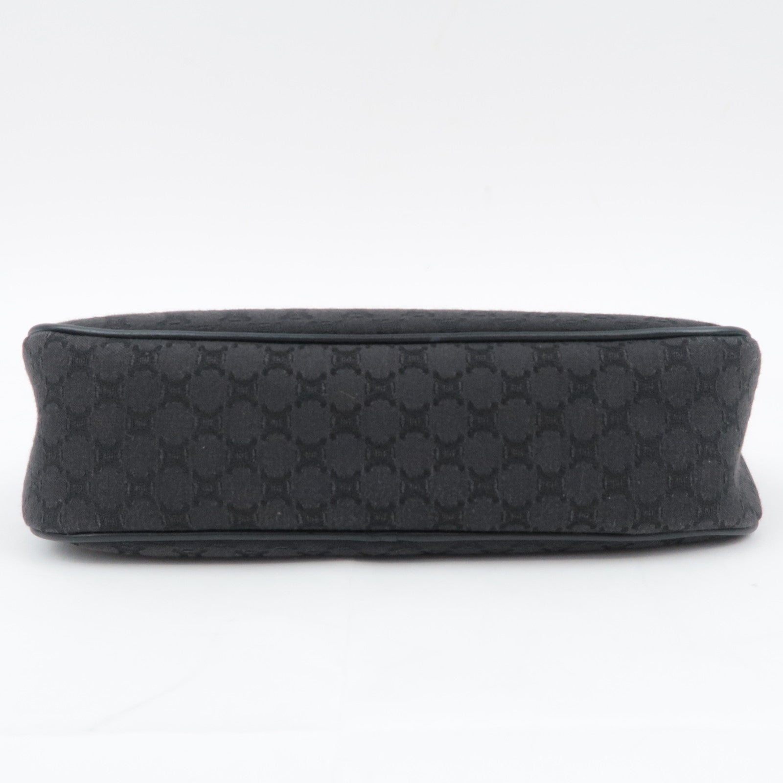 CELINE Macadam Canvas Leather Shoulder Bag Black