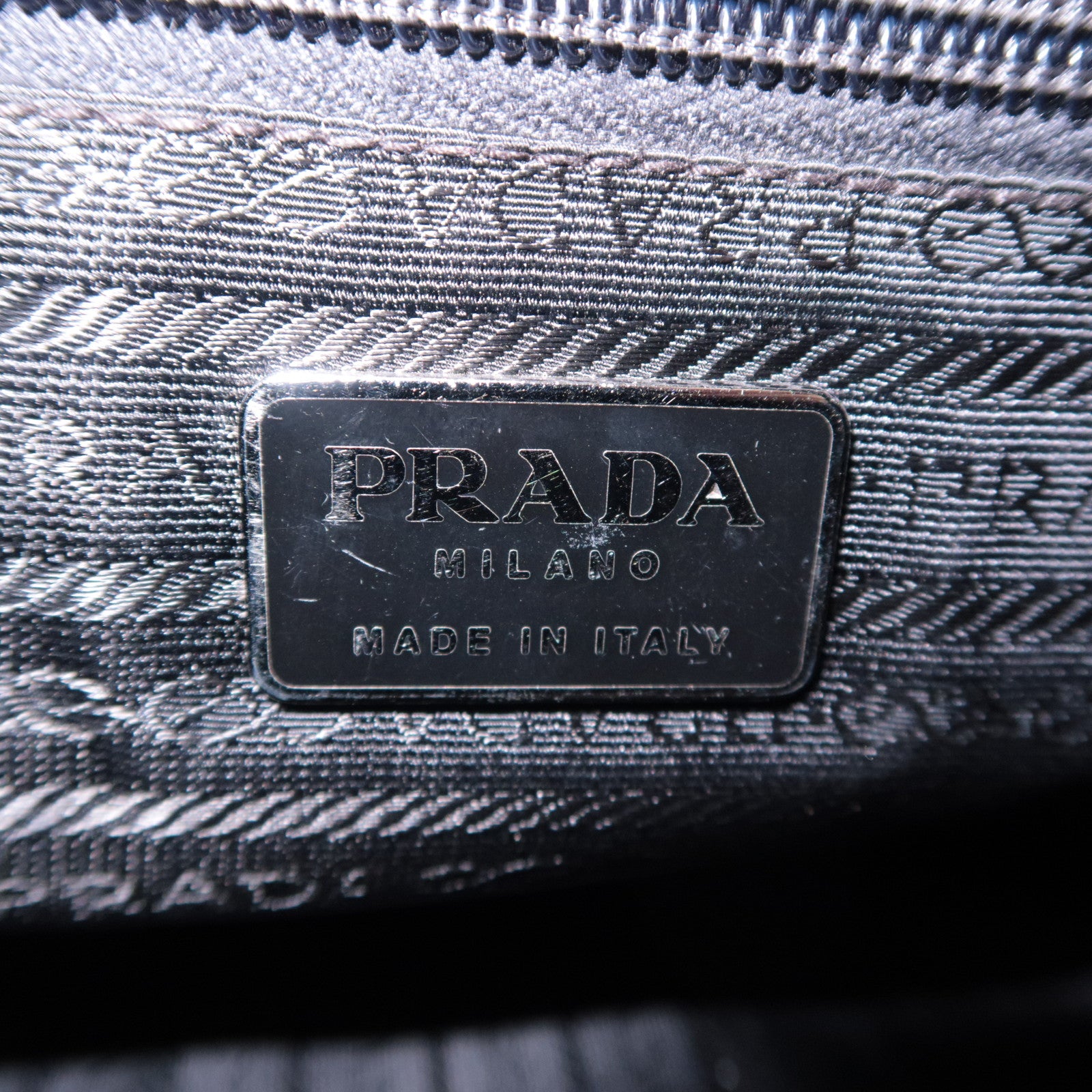 PRADA Nylon Leather Shoulder Bag Black