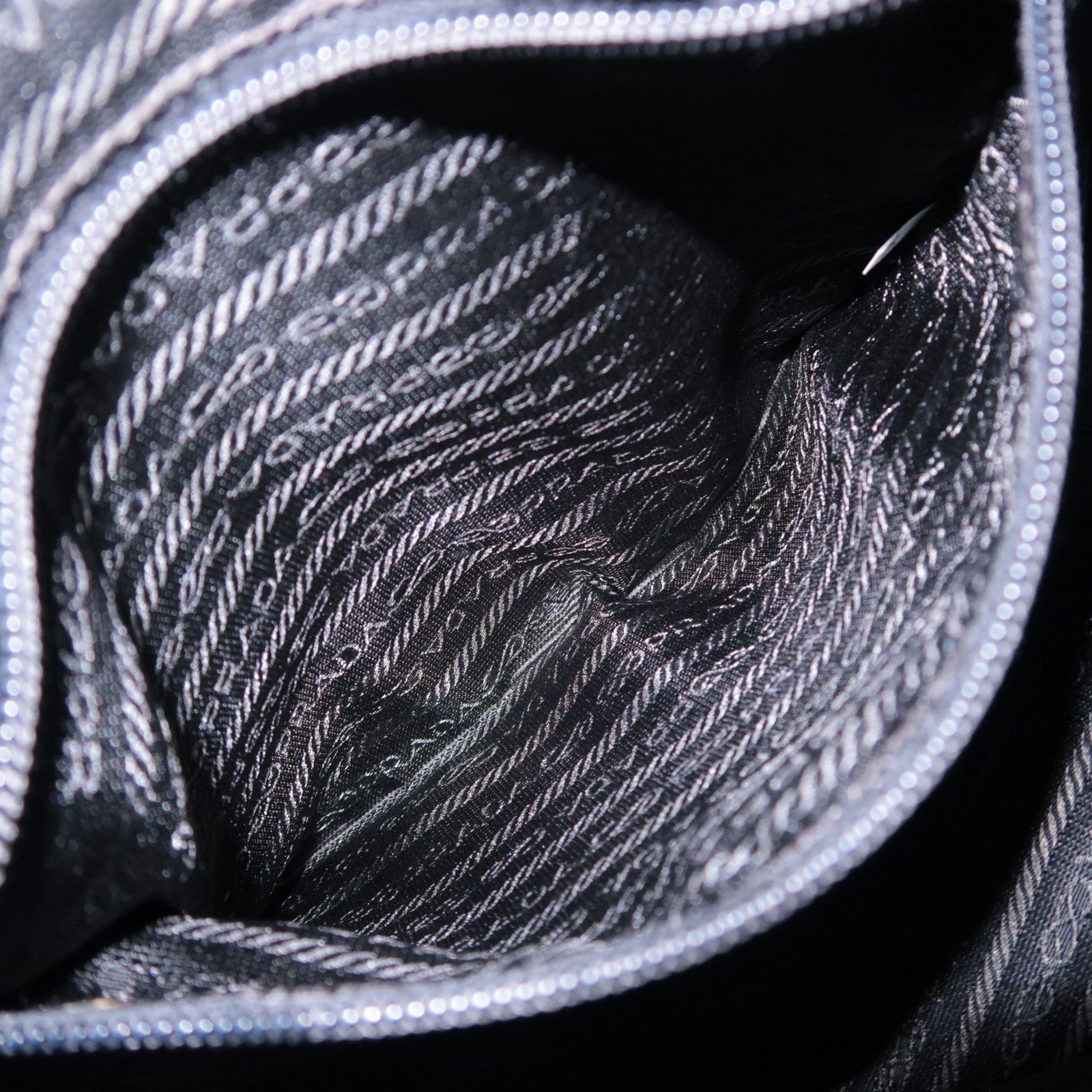 PRADA Nylon Leather Shoulder Bag Black