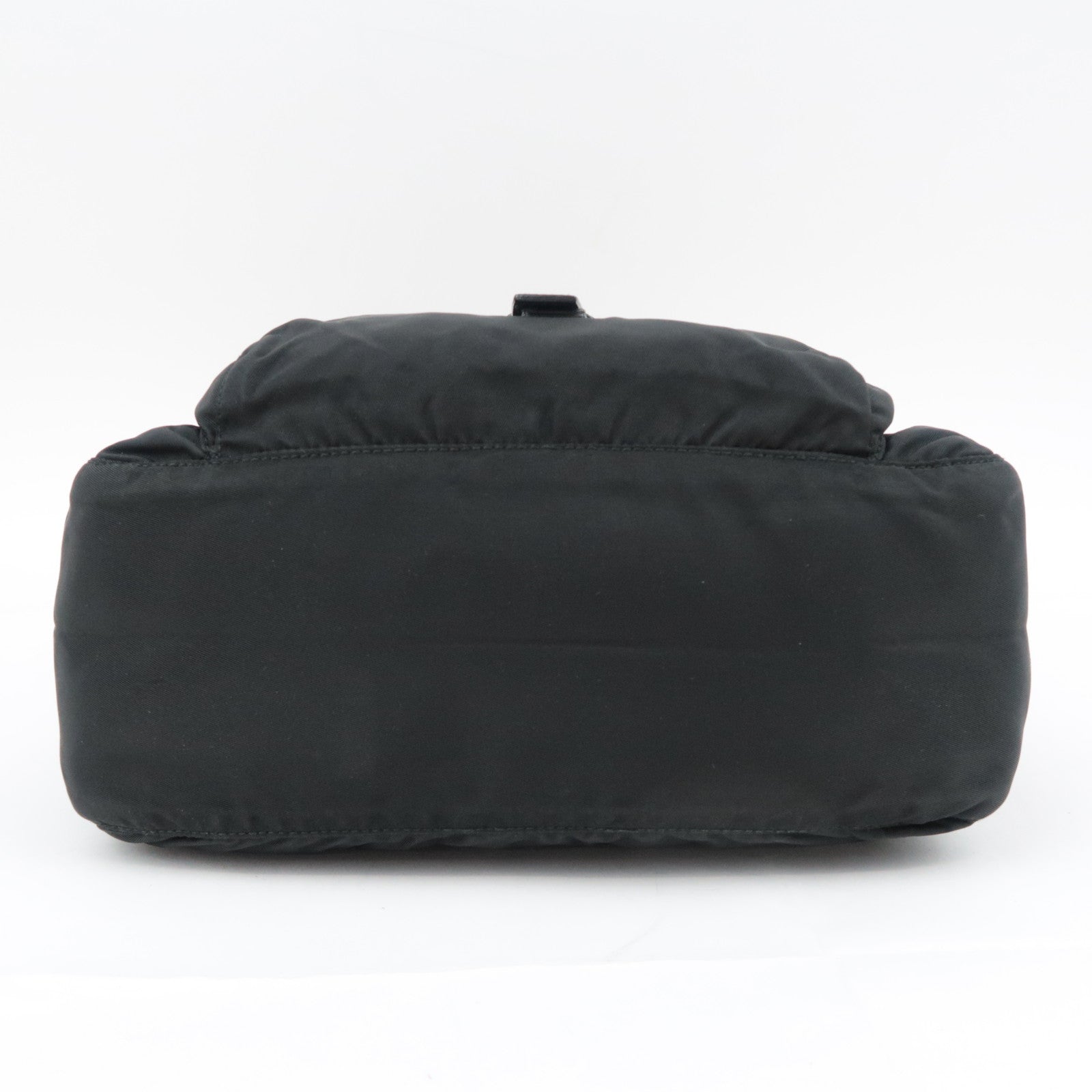 PRADA Nylon Leather Shoulder Bag Black
