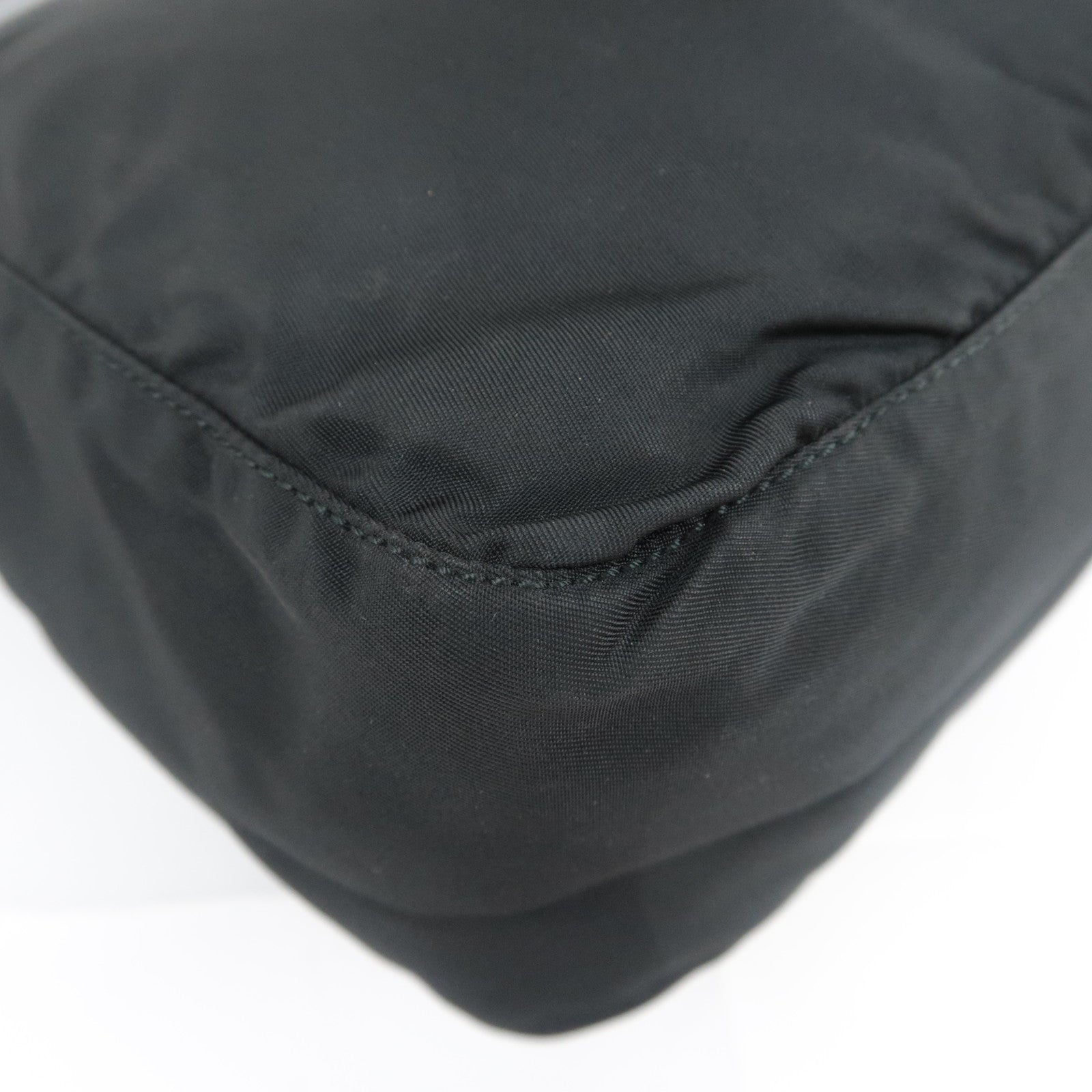 PRADA Nylon Leather Shoulder Bag Black