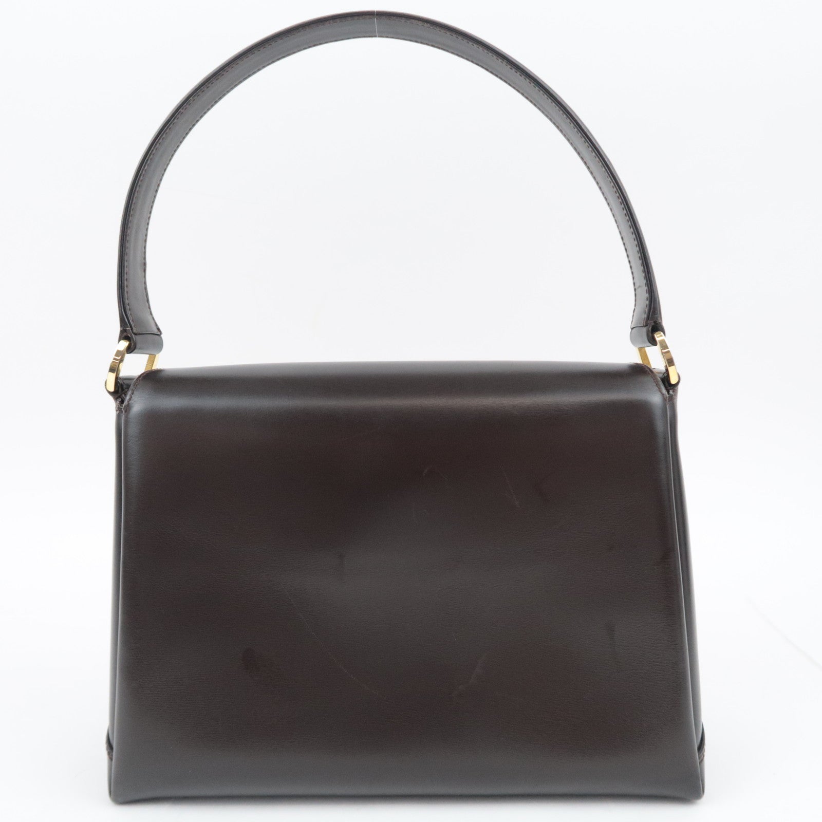 GUCCI Old Gucci Leather Handbag Brown 000.904.1080