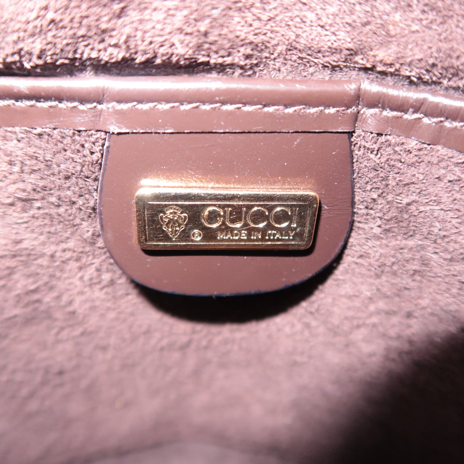 GUCCI Old Gucci Leather Handbag Brown 000.904.1080