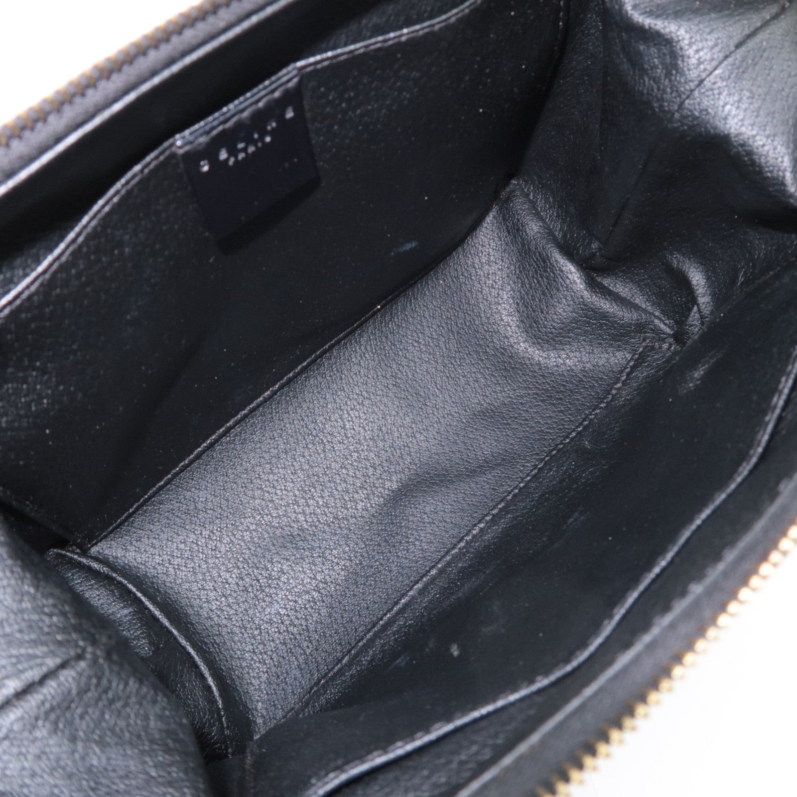 CELINE Macadam PVC Leather Cosmetic Pouch Black
