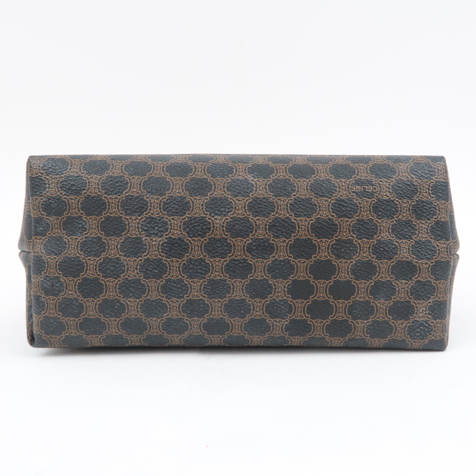 CELINE Macadam PVC Leather Cosmetic Pouch Black