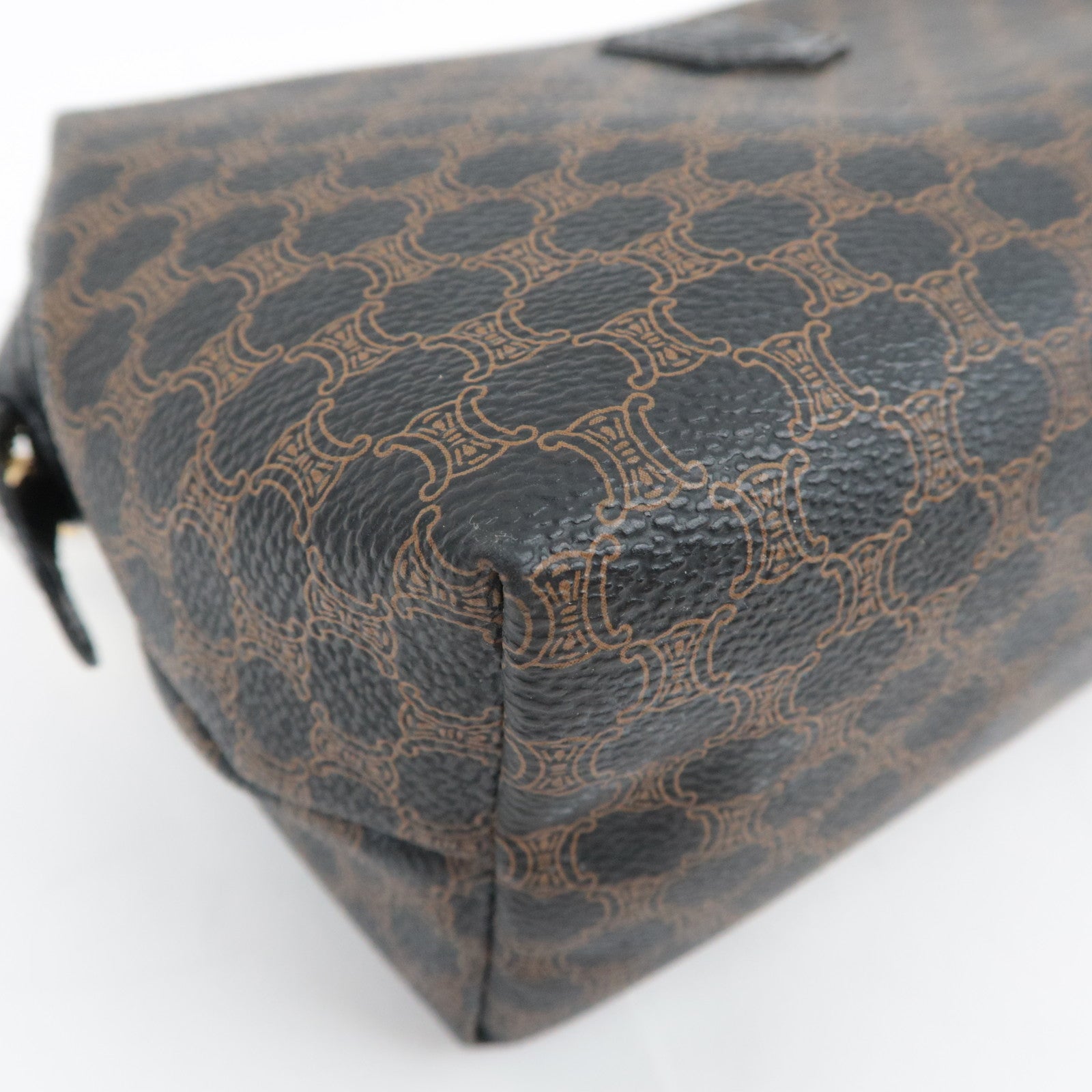 CELINE Macadam PVC Leather Cosmetic Pouch Black