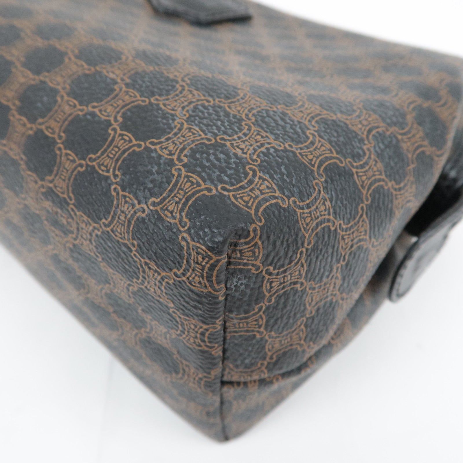 CELINE Macadam PVC Leather Cosmetic Pouch Black