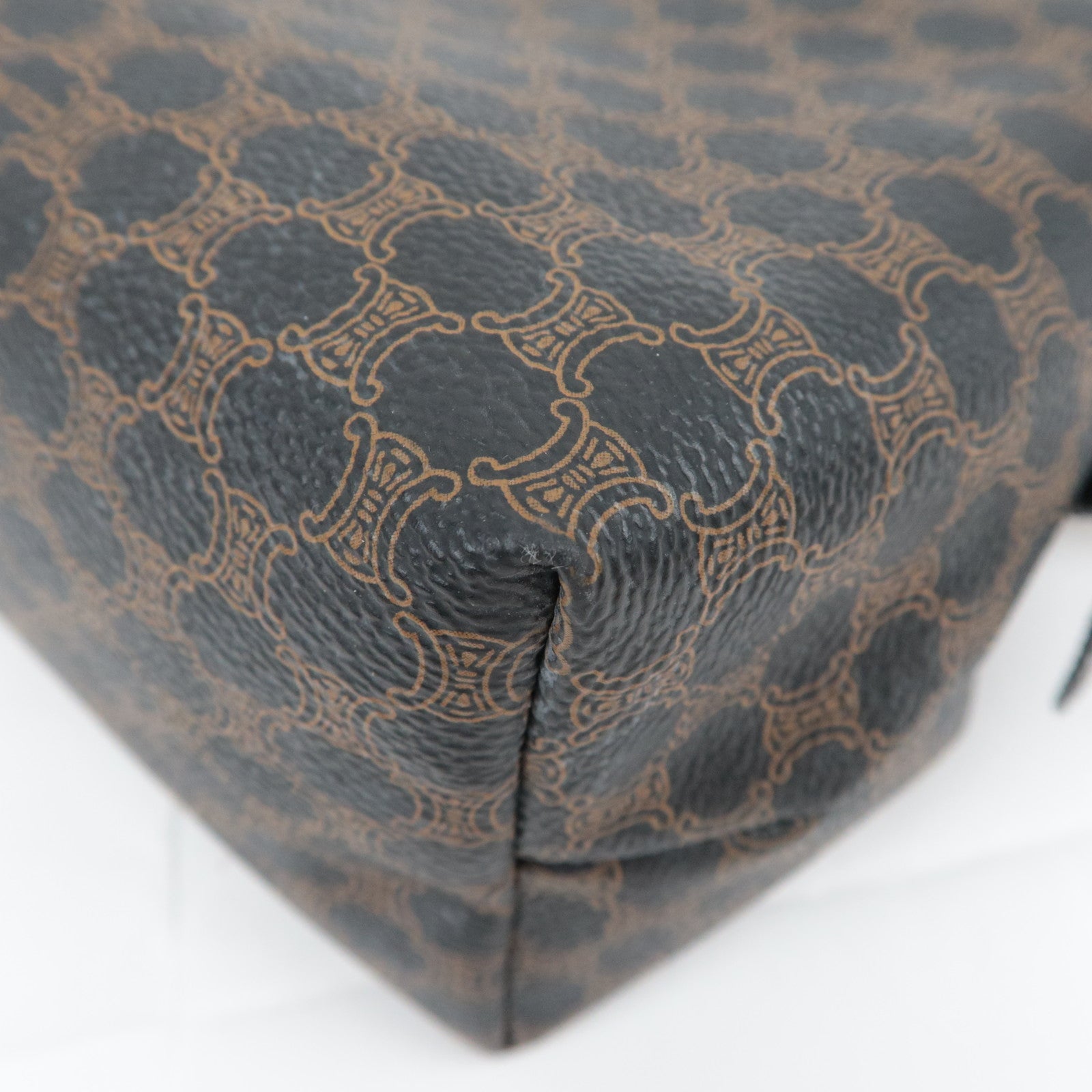 CELINE Macadam PVC Leather Cosmetic Pouch Black