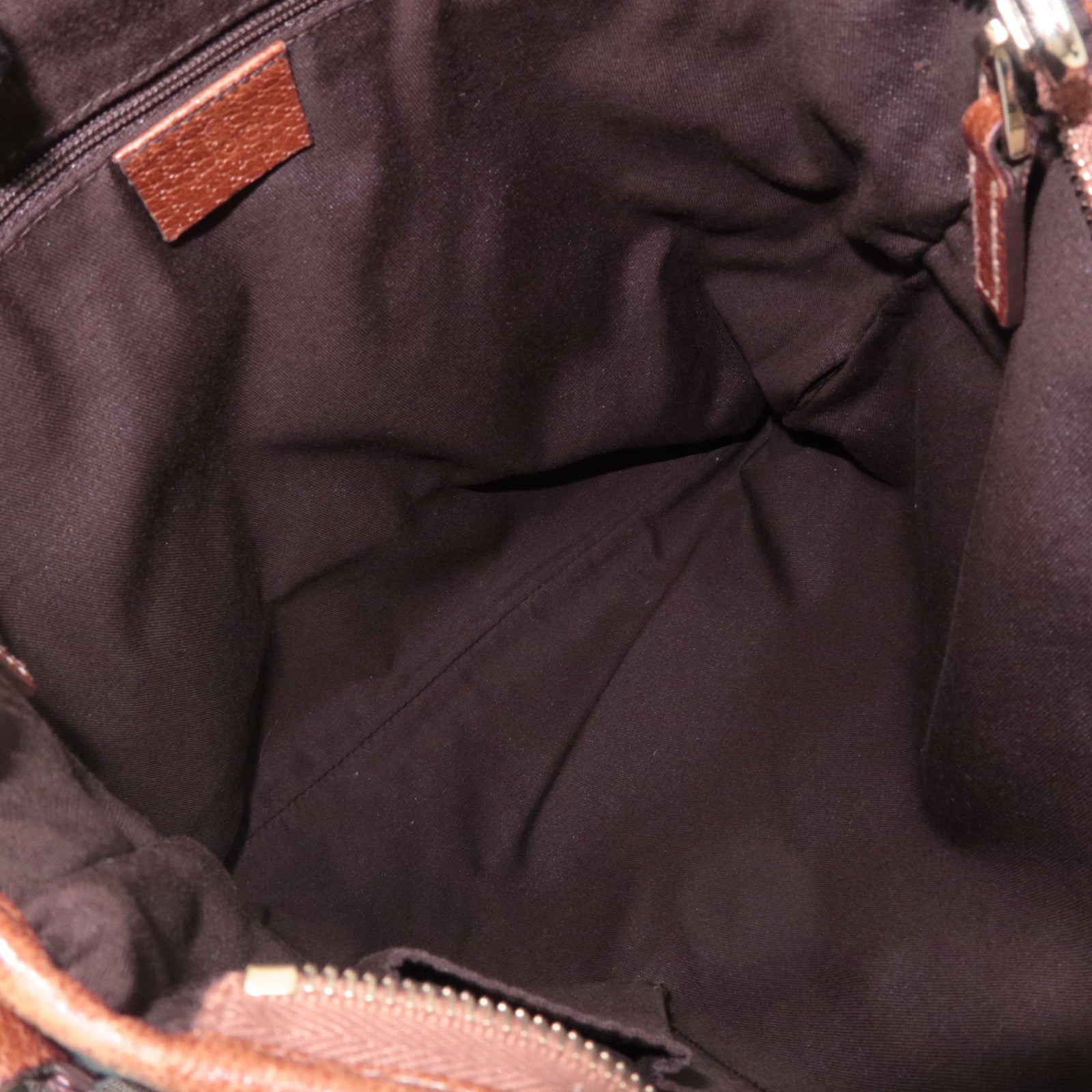 GUCCI Abby Interlocking G Denim Leather Shoulder Bag Blue Brown 131326