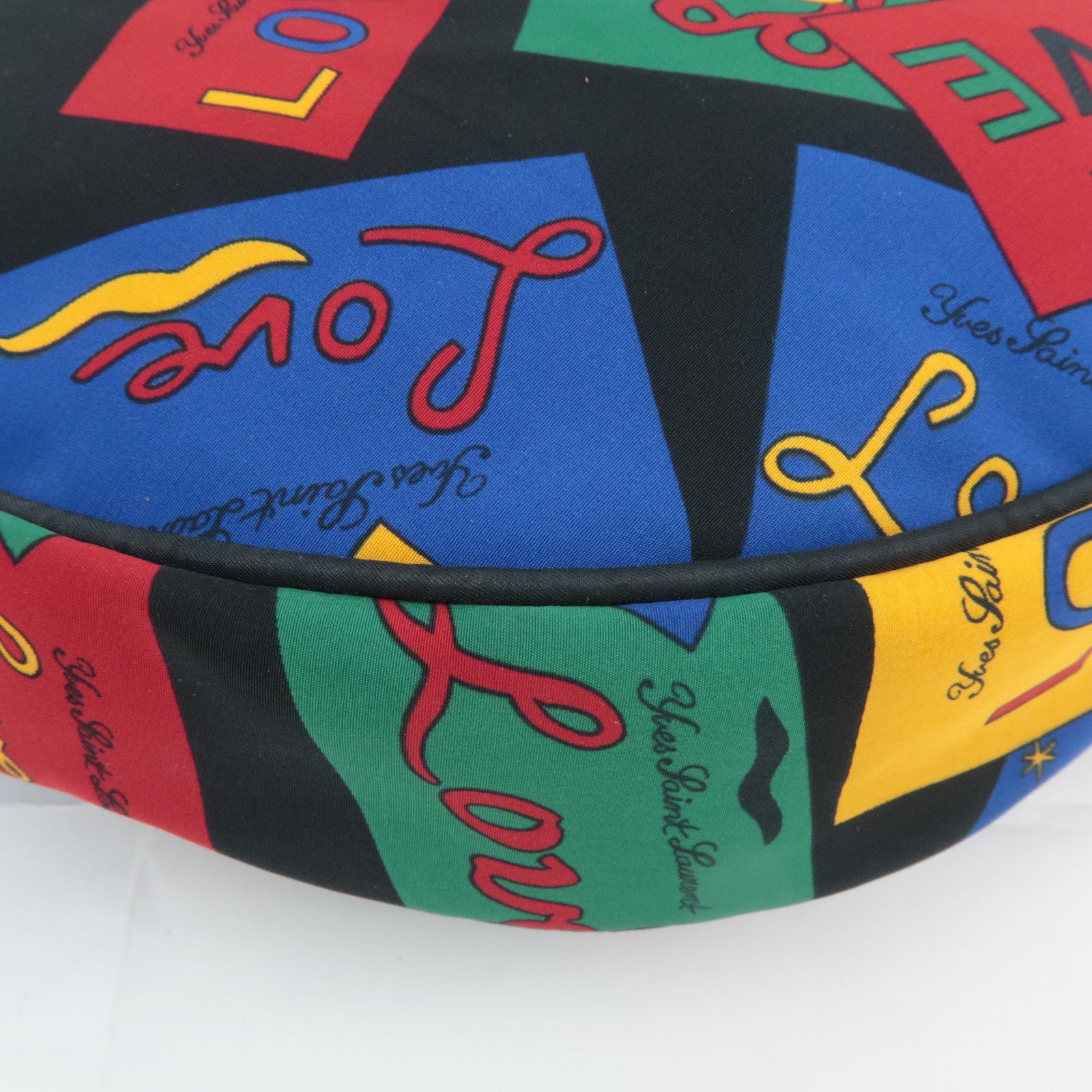 SAINT LAURENT YSL LOVE Print Shoulder Bag Nylon Multicolor