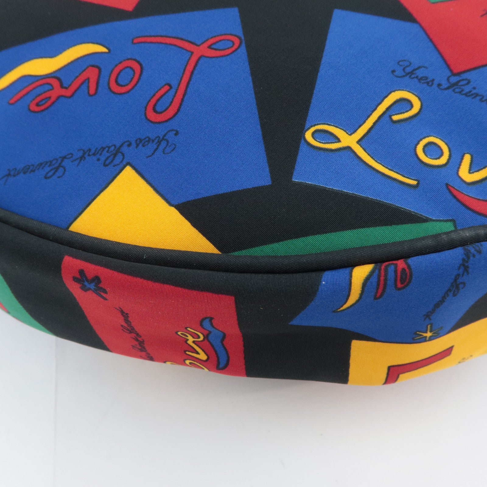 SAINT LAURENT YSL LOVE Print Shoulder Bag Nylon Multicolor