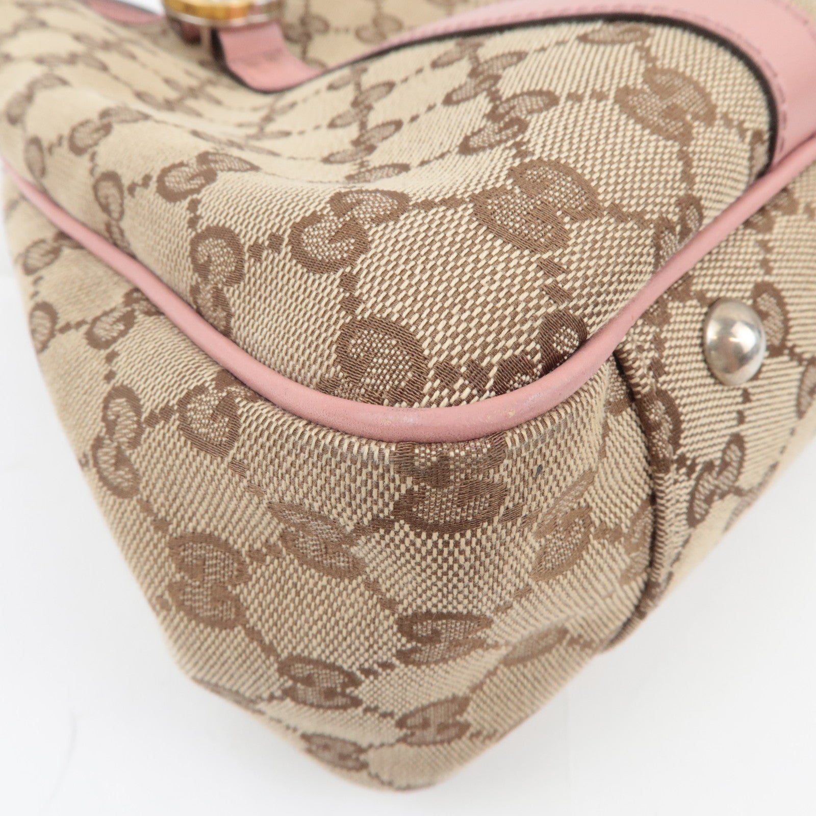 GUCCI GG Twins GG Canvas Tote Bag Beige Pink 232957