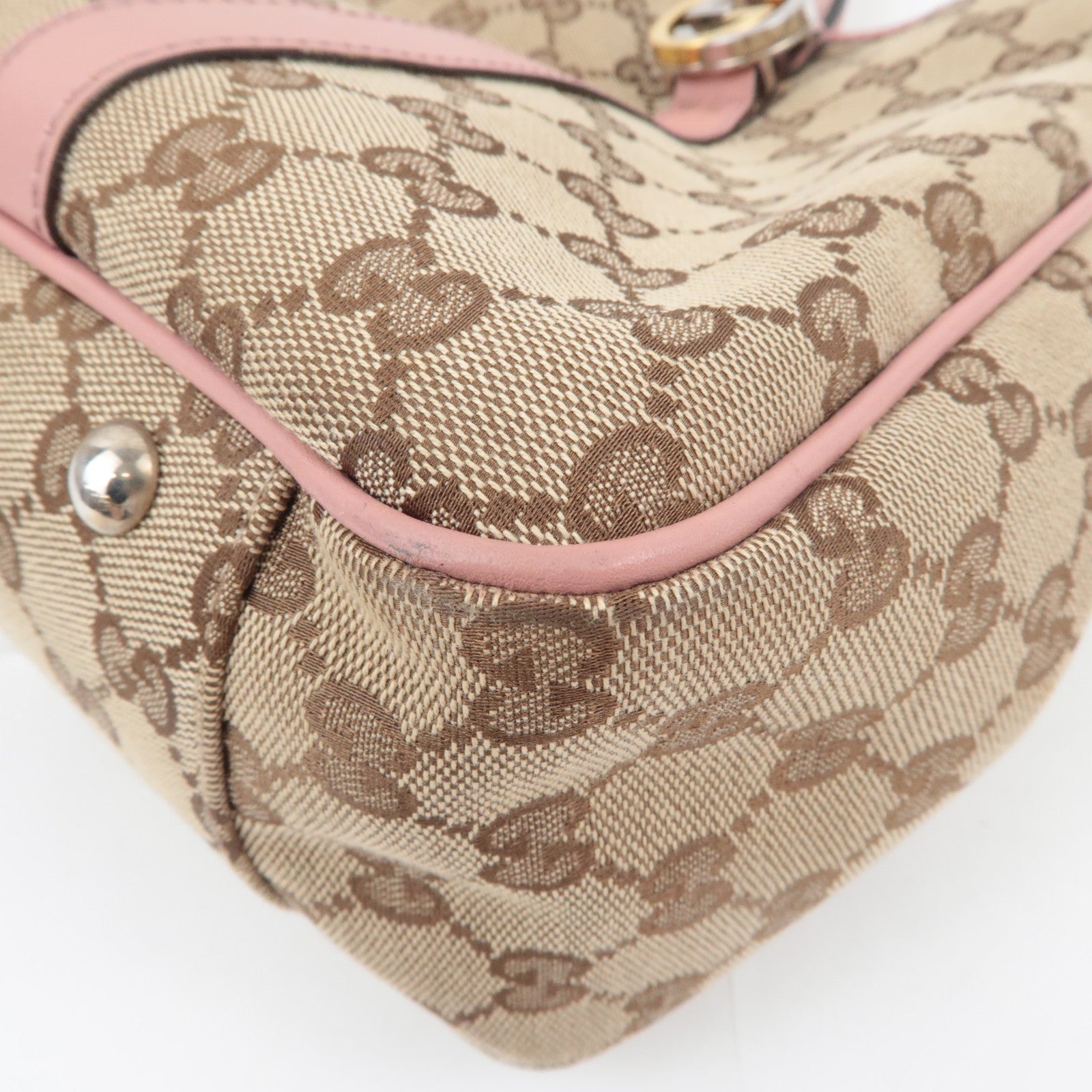 GUCCI GG Twins GG Canvas Tote Bag Beige Pink 232957