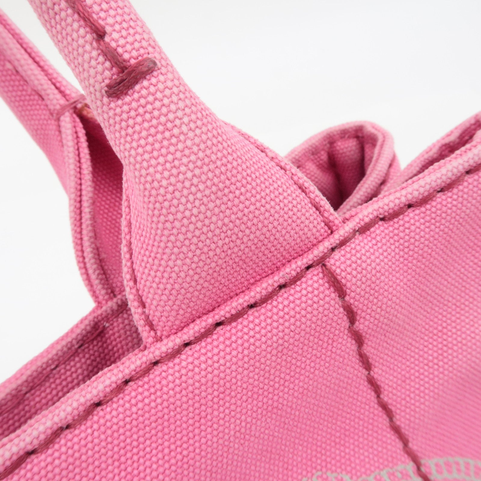 PRADA Canapa Mini 2Way Canvas Tote Bag Pink 1BG439
