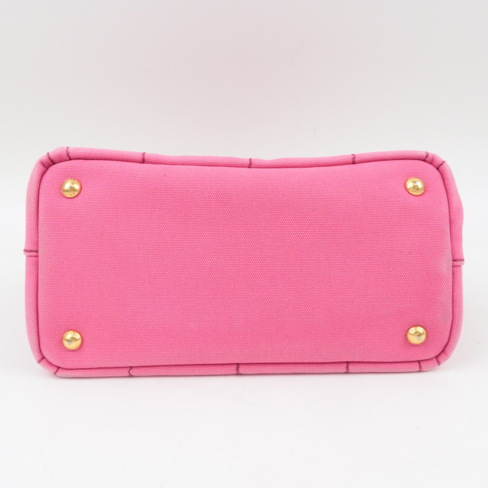 PRADA Canapa Mini 2Way Canvas Tote Bag Pink 1BG439