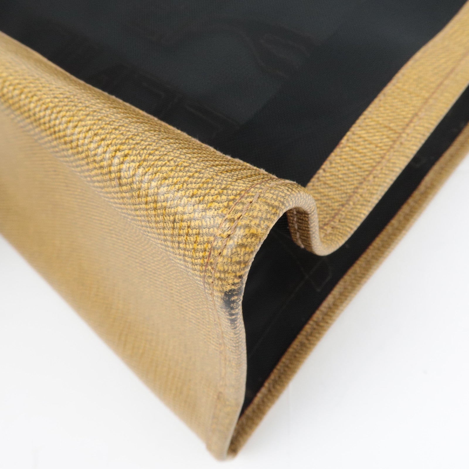 FENDI PVC Mesh Tote Bag Light Brown Black