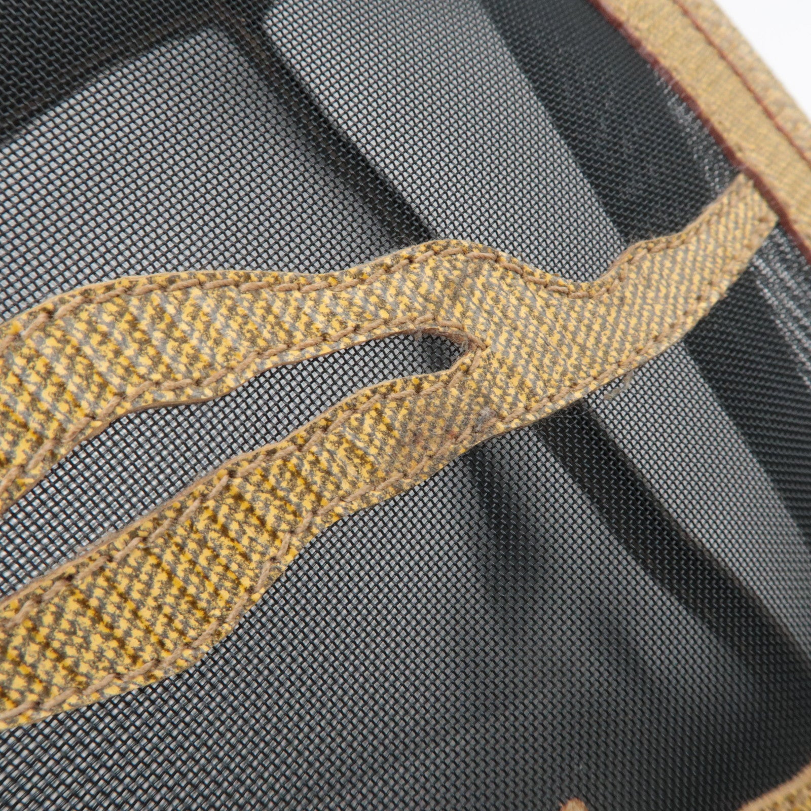 FENDI PVC Mesh Tote Bag Light Brown Black