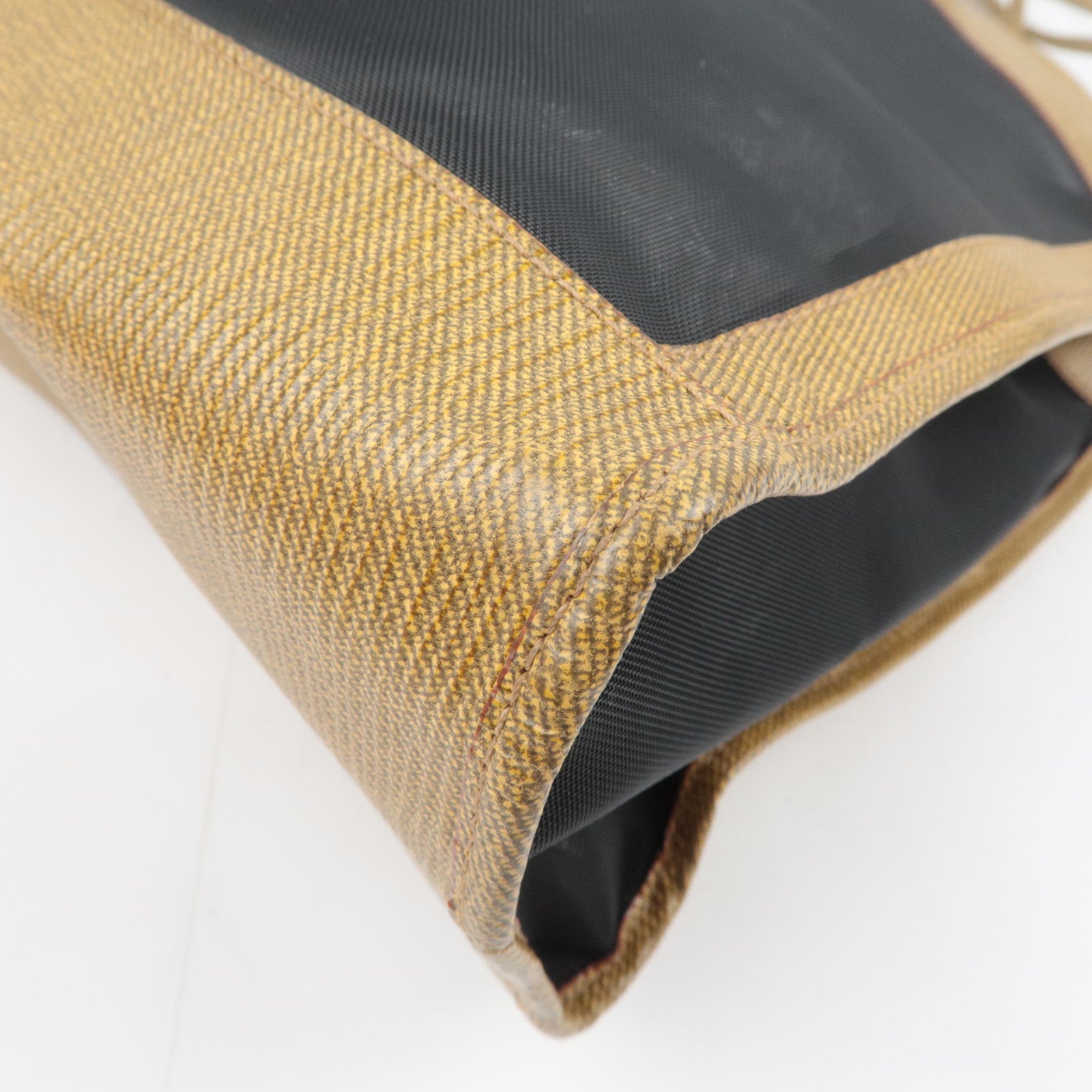 FENDI PVC Mesh Tote Bag Light Brown Black