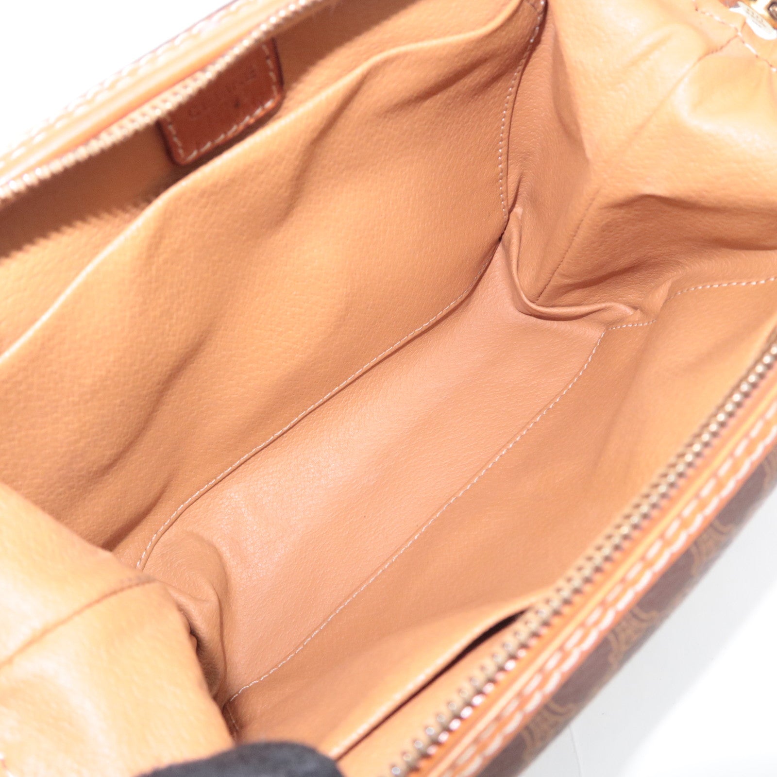 CELINE Macadam PVC Leather Cosmetic Pouch Brown