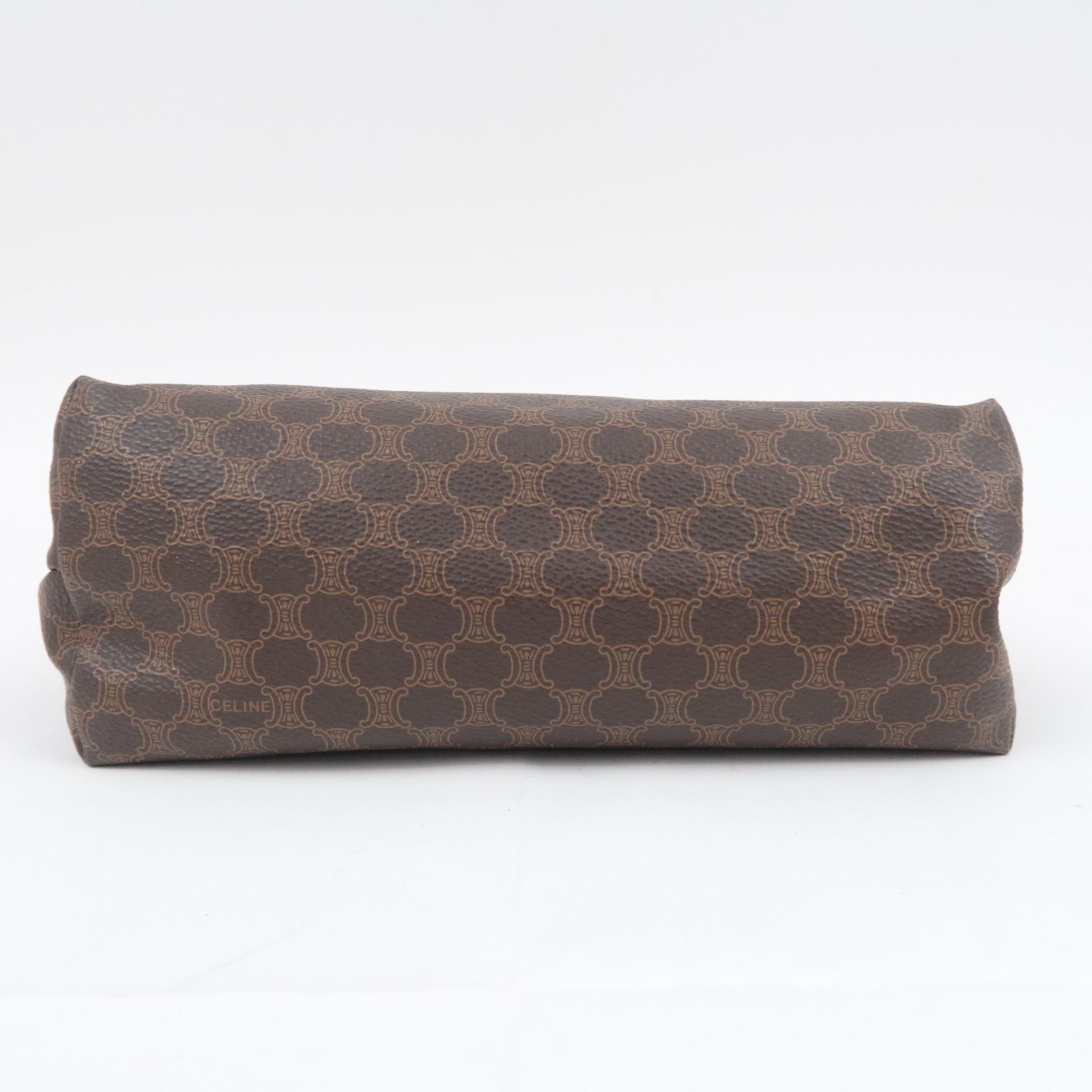 CELINE Macadam PVC Leather Cosmetic Pouch Brown