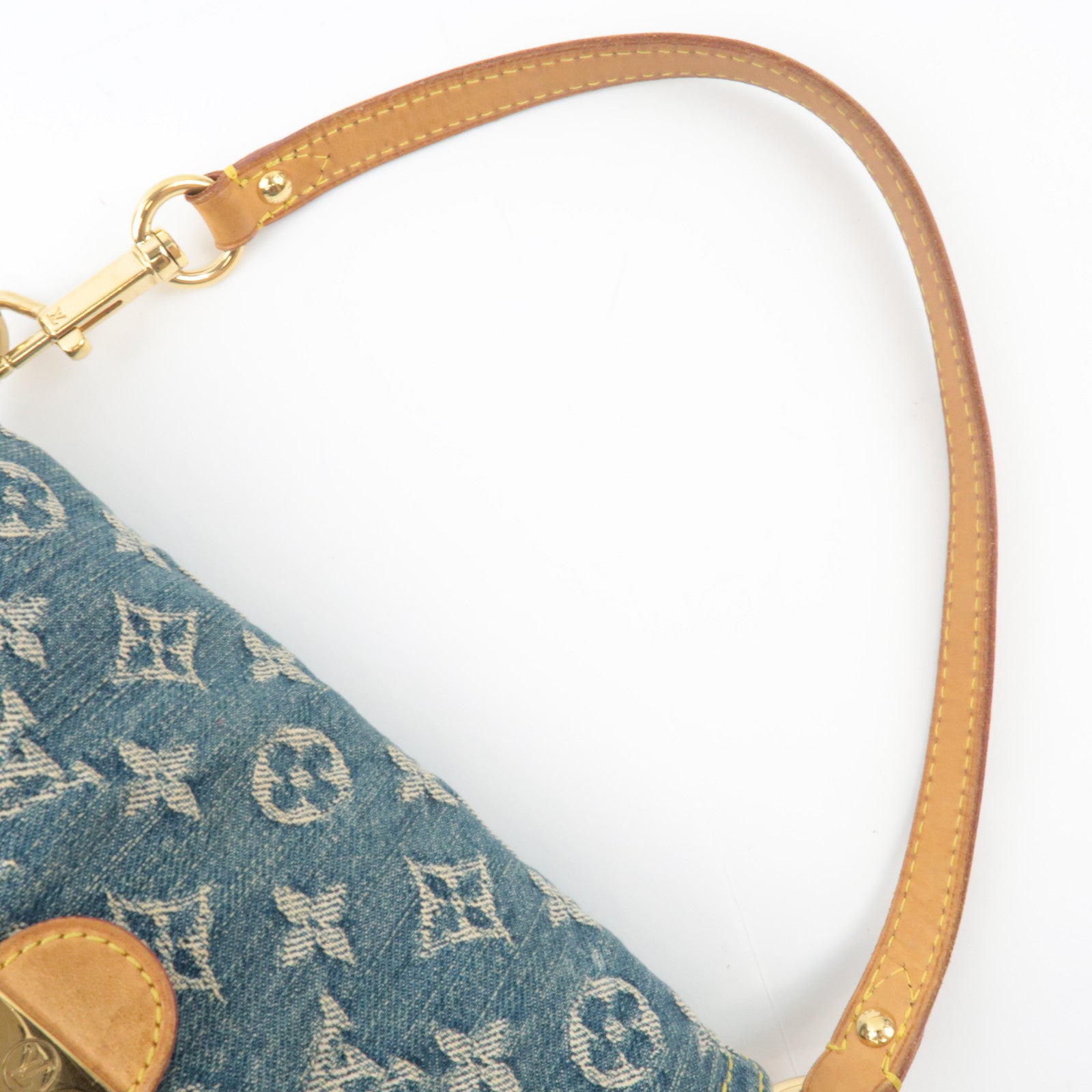 Louis Vuitton Monogram Denim Mini Pleaty Shoulder Bag Blue M95050