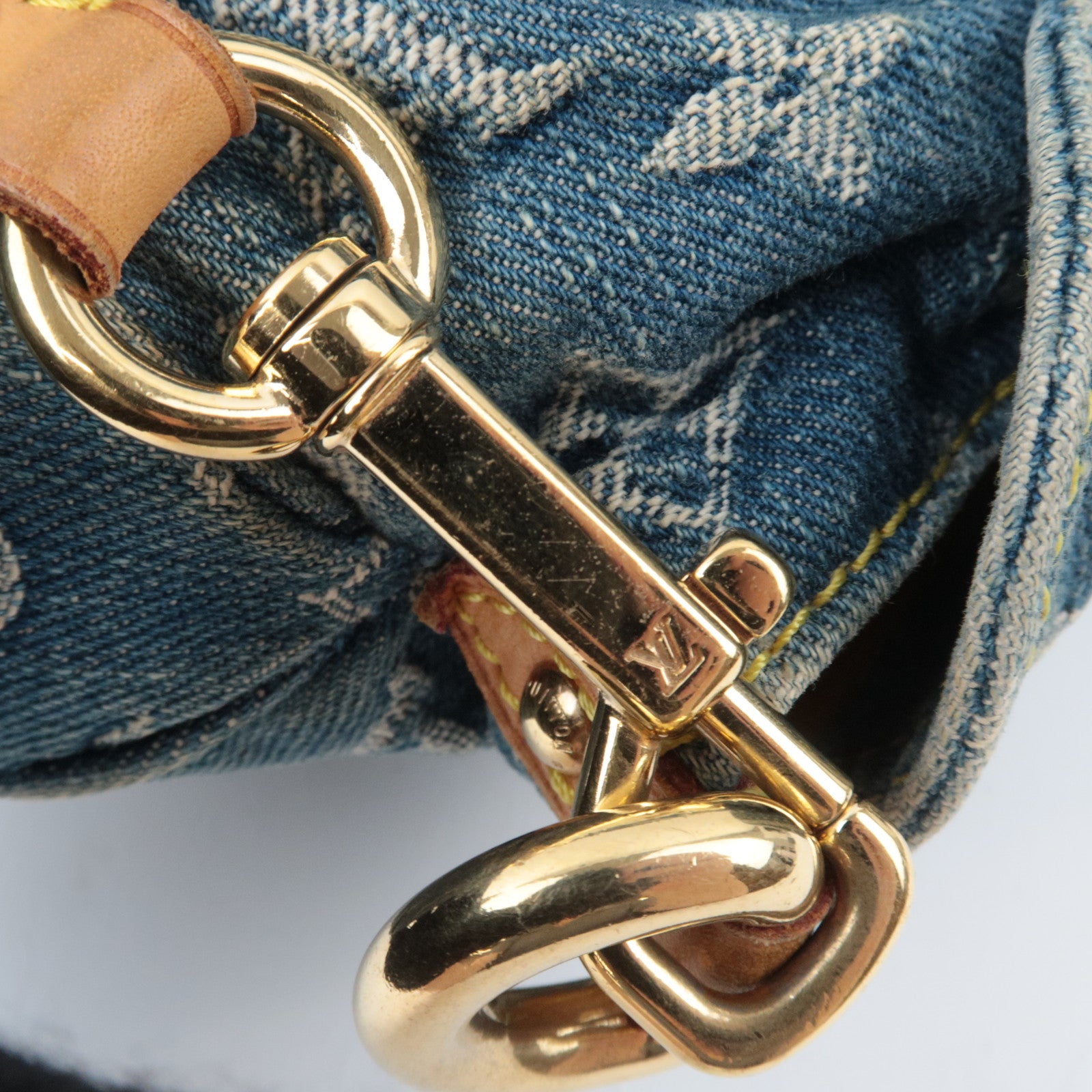 Louis Vuitton Monogram Denim Mini Pleaty Shoulder Bag Blue M95050