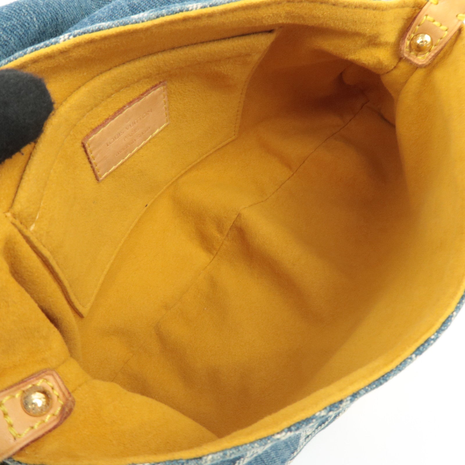 Louis Vuitton Monogram Denim Mini Pleaty Shoulder Bag Blue M95050