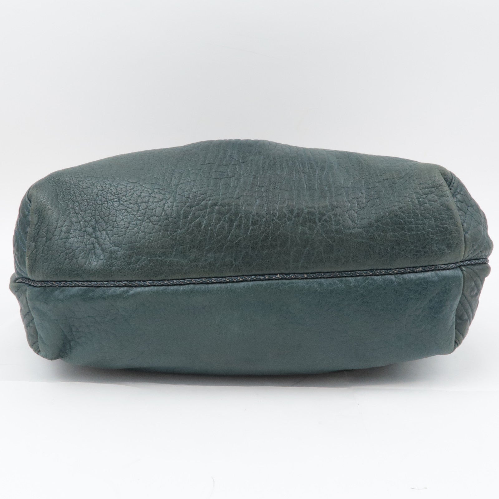 FENDI Spybag Leather Handbag Dark Green 8BR511