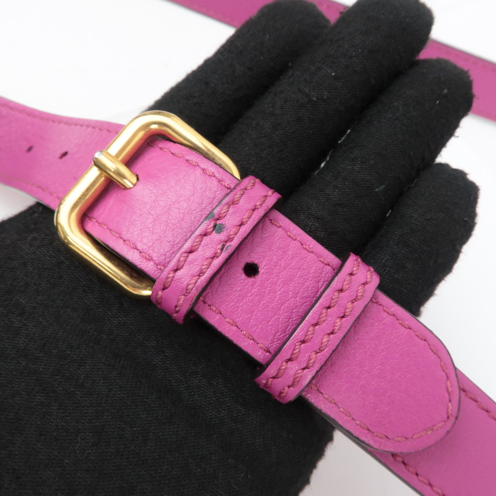 FENDI Peekaboo Regular 2Way Leather Handbag Pink 8BN290