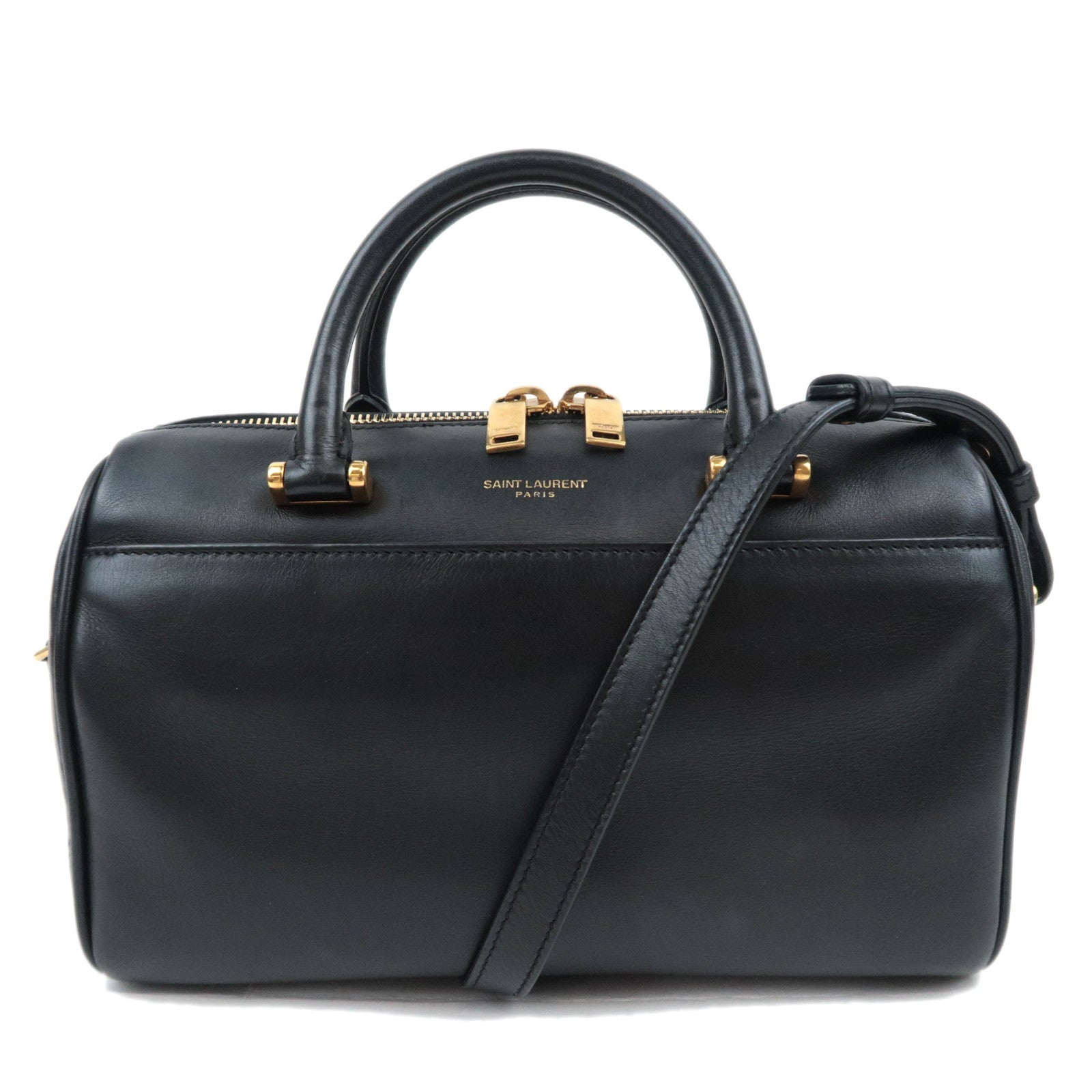 SAINT LAURENT Baby Duffle 2Way Leather Handbag Black 53348189625