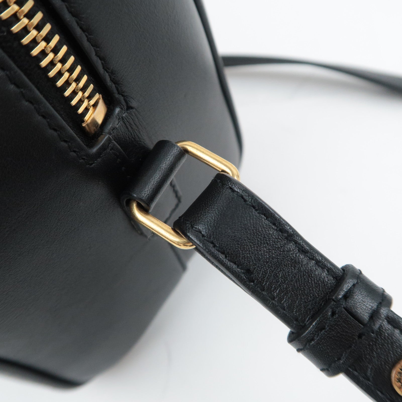 SAINT LAURENT Baby Duffle 2Way Leather Handbag Black 533481