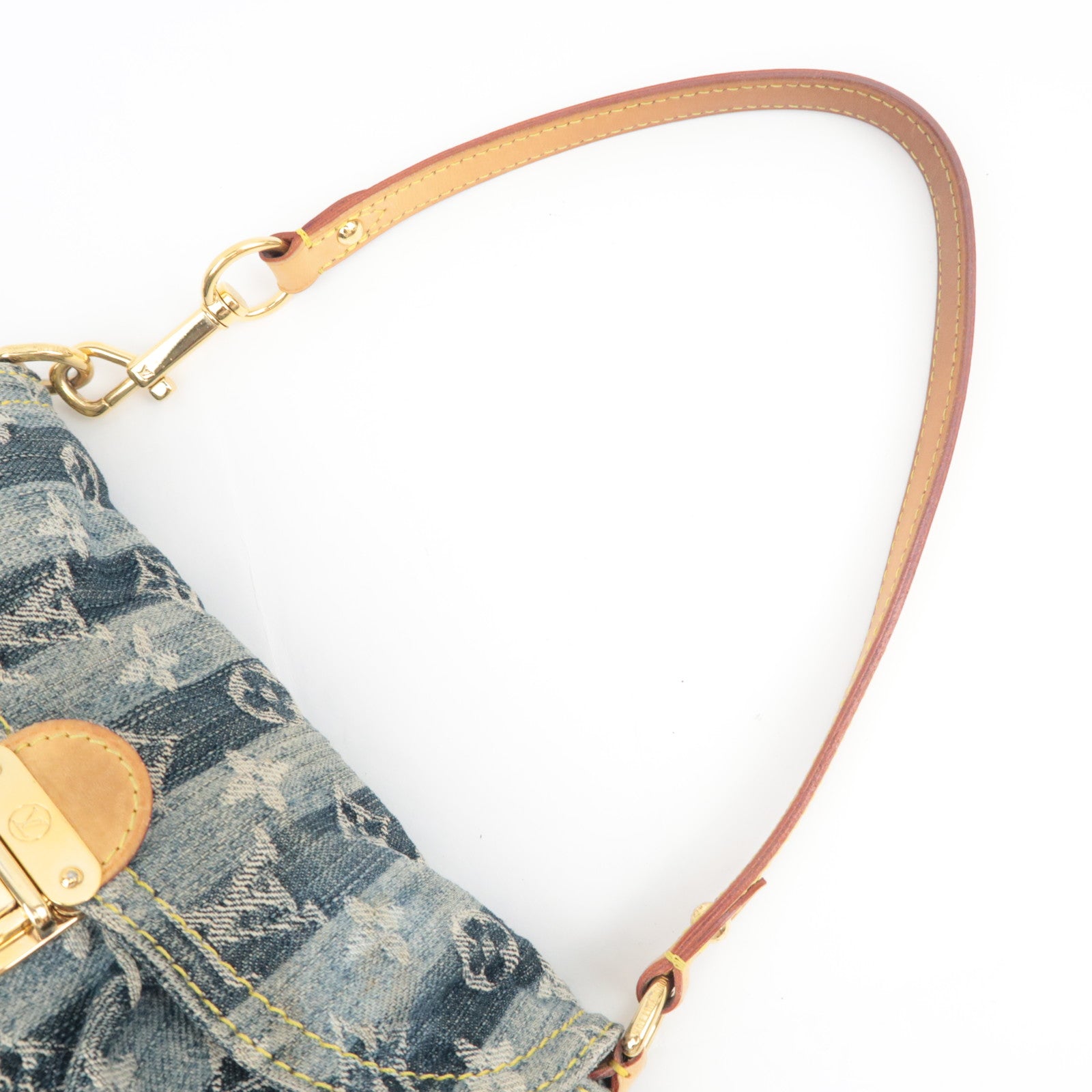 Louis Vuitton Monogram Denim Mini Pleaty Raye Shoulder Bag Blue M95333