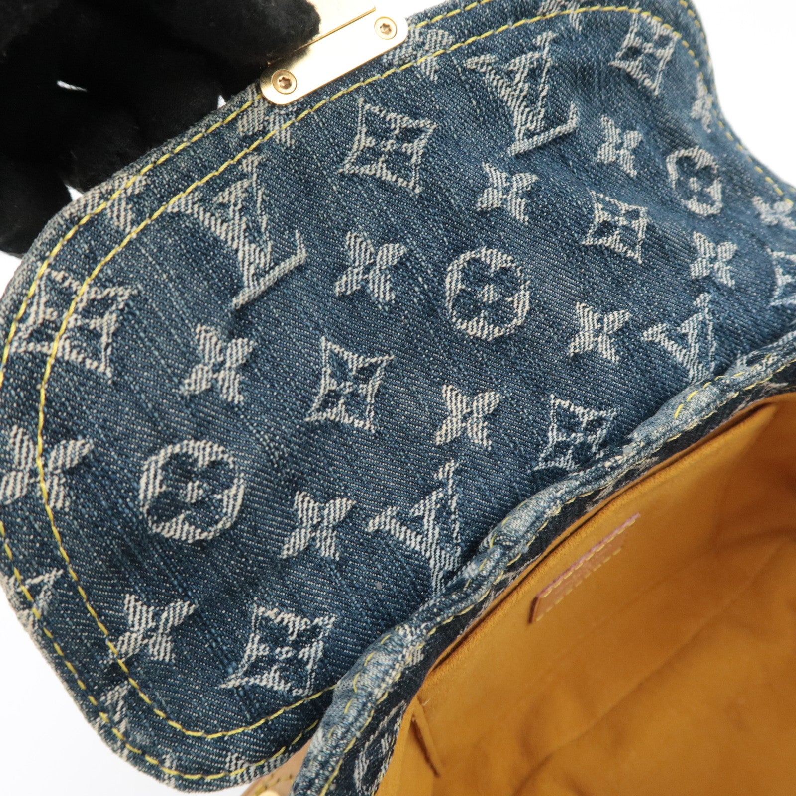 Louis Vuitton Monogram Denim Mini Pleaty Raye Shoulder Bag Blue M95333