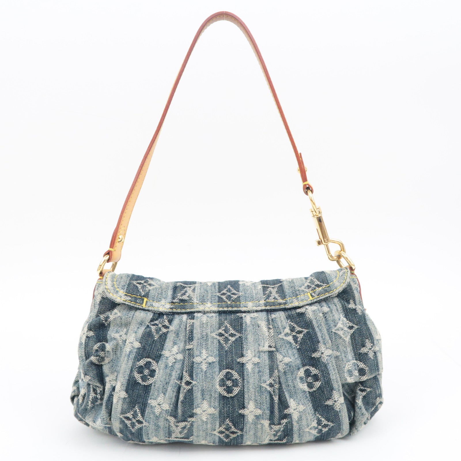 Louis Vuitton Monogram Denim Mini Pleaty Raye Shoulder Bag Blue M95333